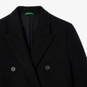 Lacoste Kadın Regular Fit Gömlek Yaka Yün Siyah Mont