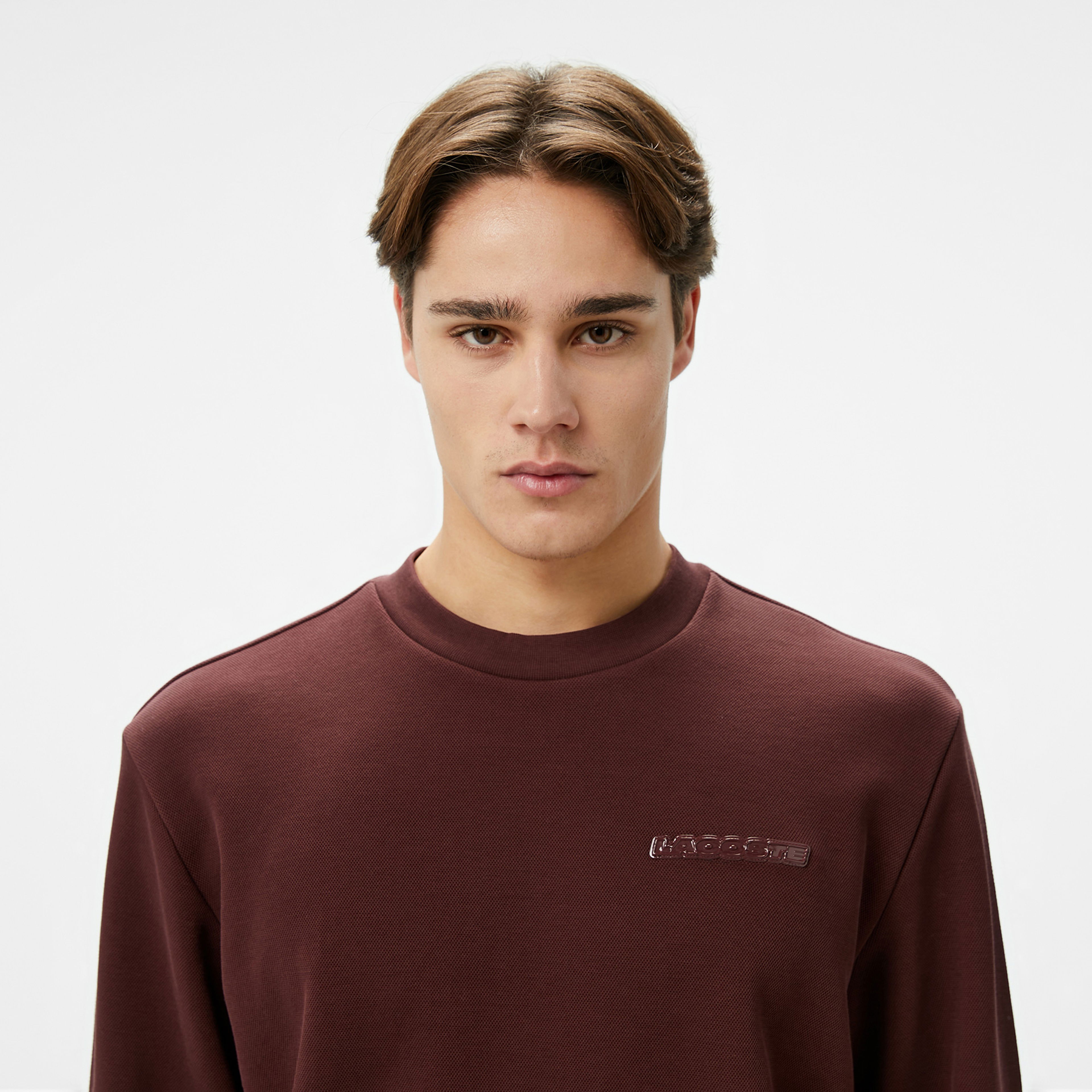Lacoste Erkek Classic Fit Bisiklet Yaka Bordo Sweatshirt
