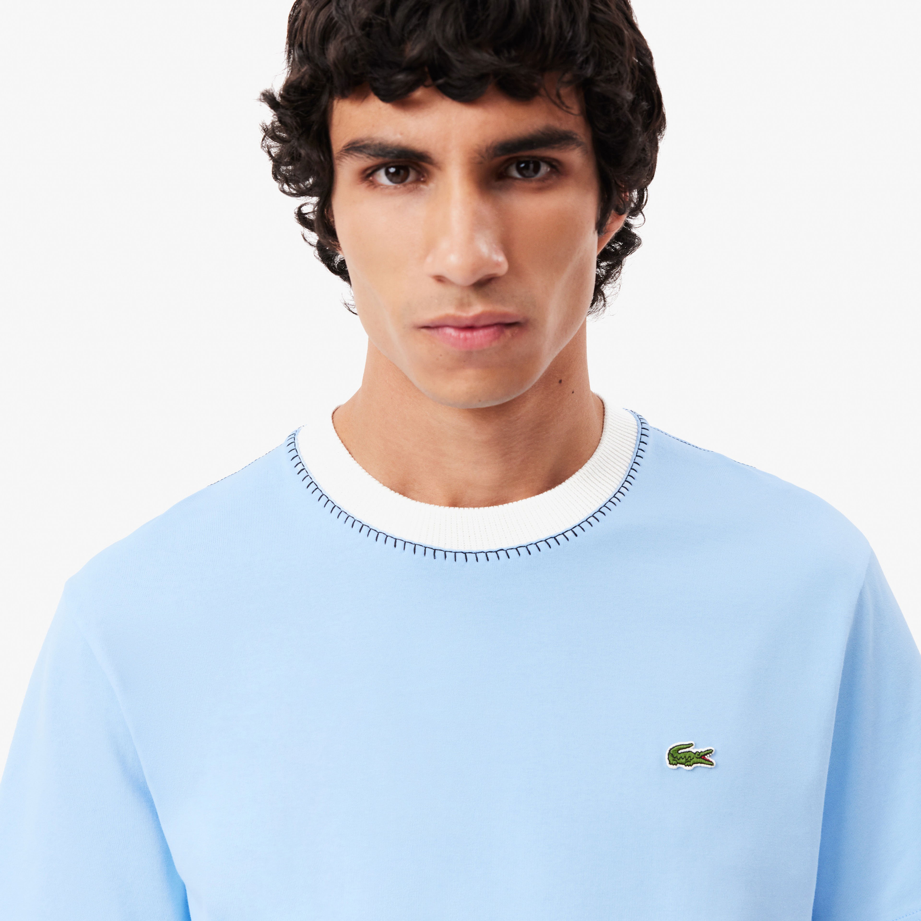 Lacoste Erkek Classic Fit Bisiklet Yaka Mavi T-Shirt