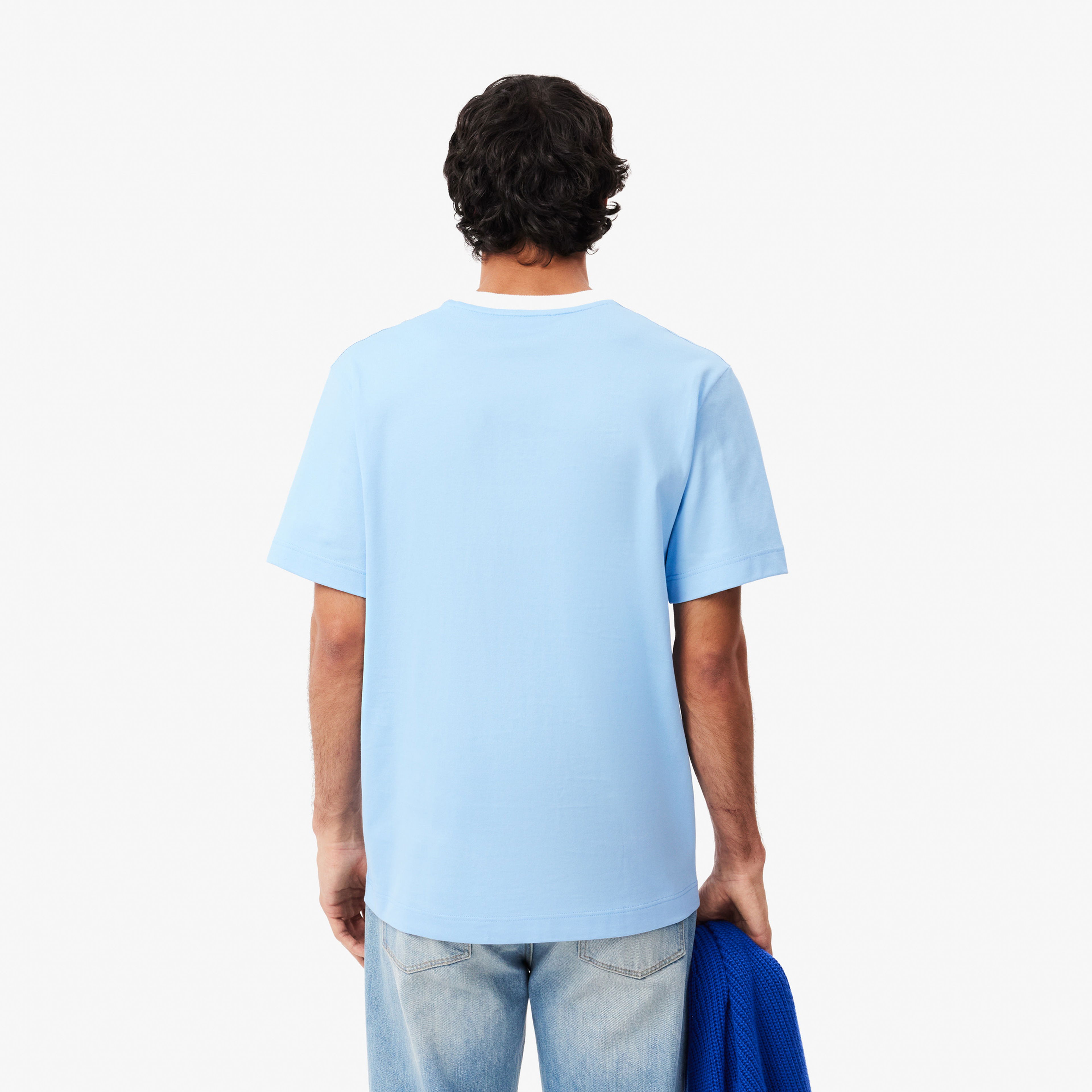Lacoste Erkek Classic Fit Bisiklet Yaka Mavi T-Shirt