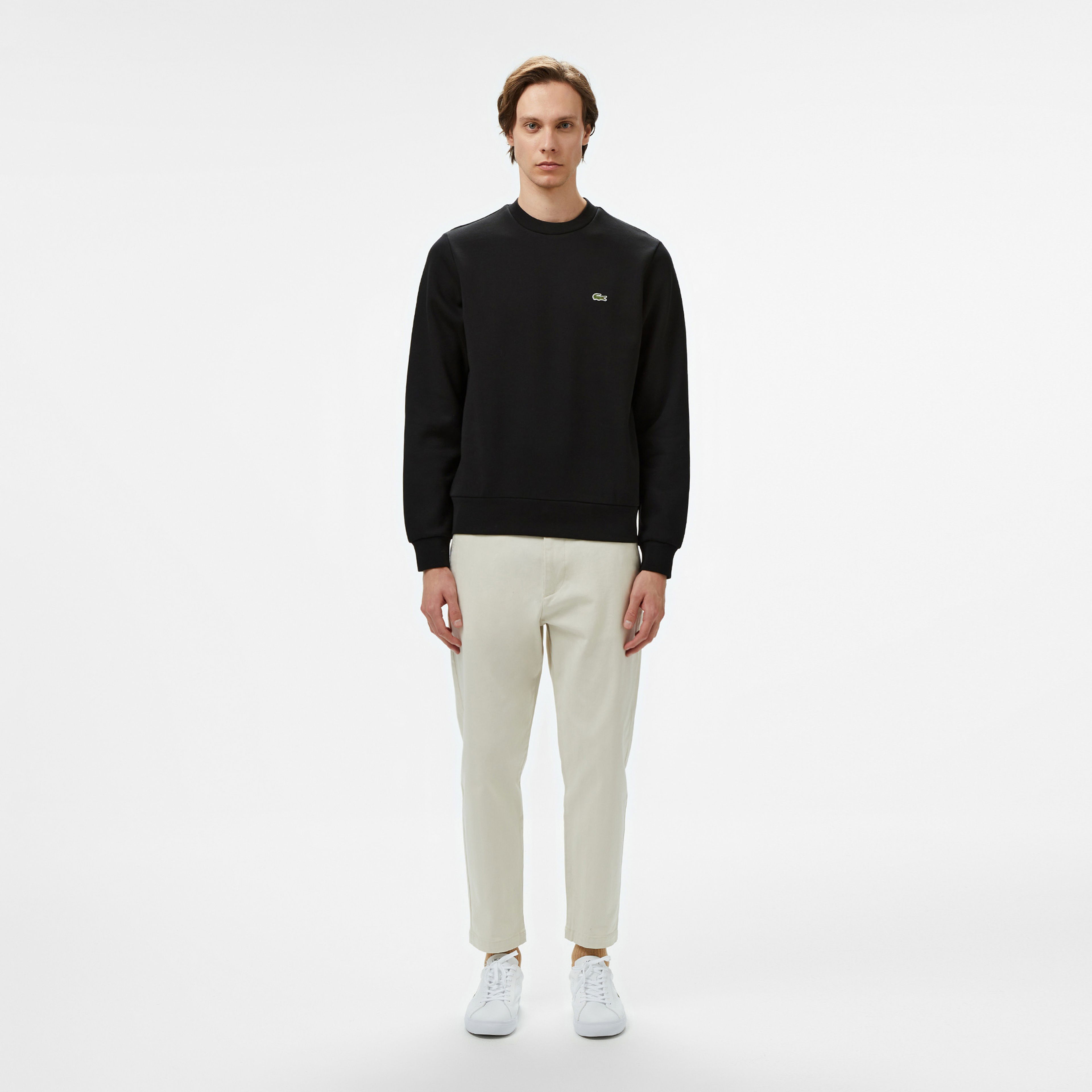 Lacoste Classic Fit Bisiklet Yaka Erkek Siyah Sweatshirt