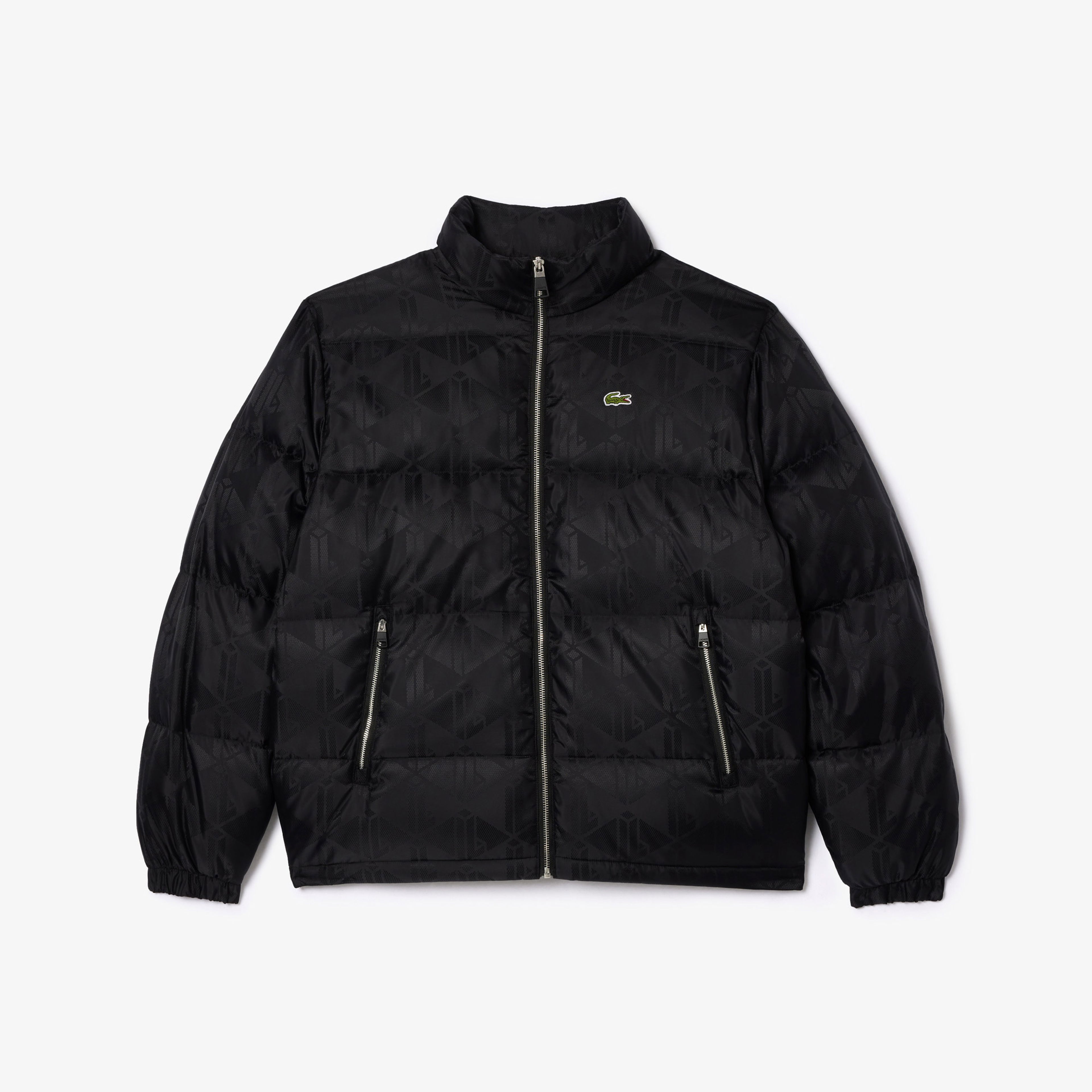 Lacoste Erkek Dik Yaka Monogram Siyah Mont
