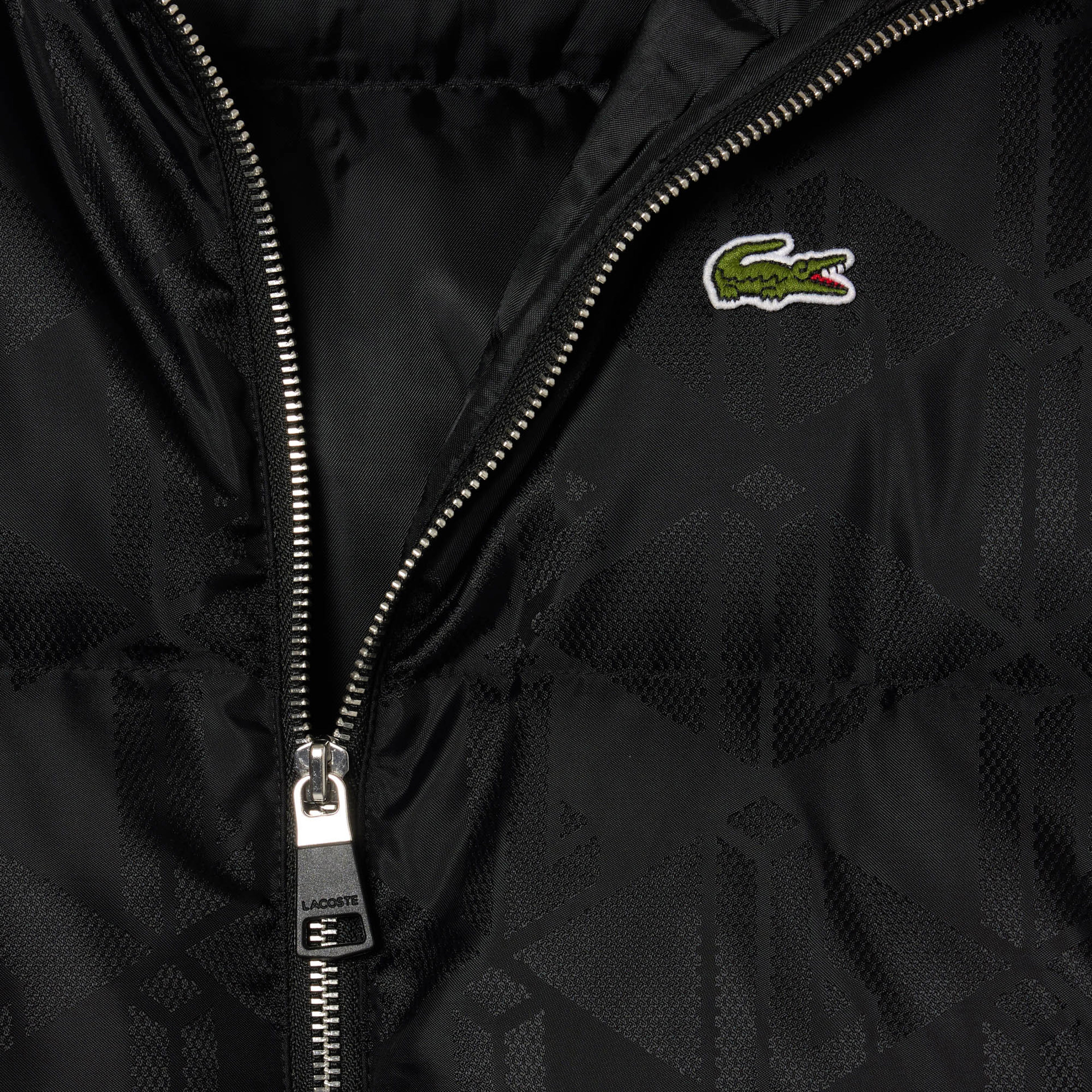 Lacoste Erkek Dik Yaka Monogram Siyah Mont