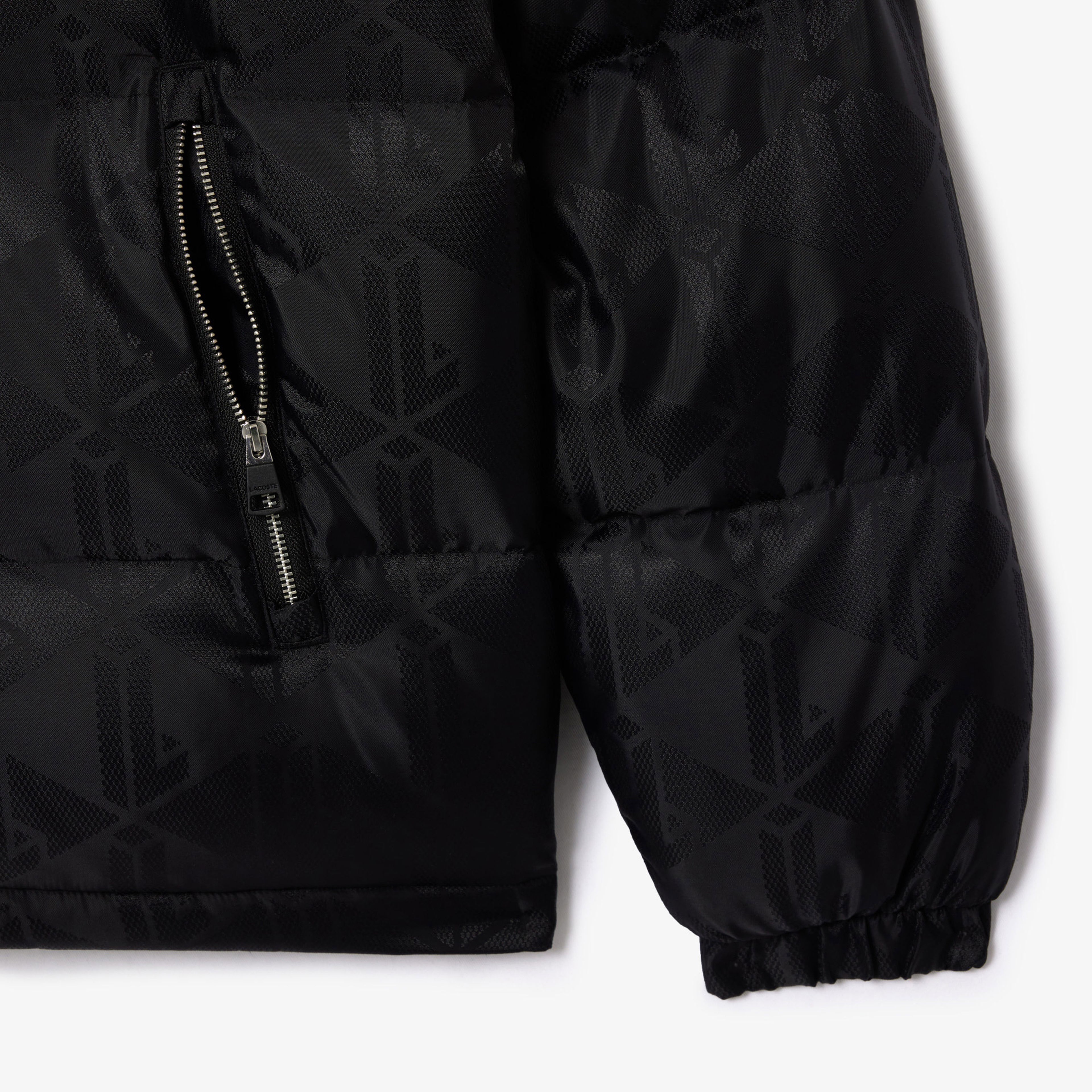 Lacoste Erkek Dik Yaka Monogram Siyah Mont