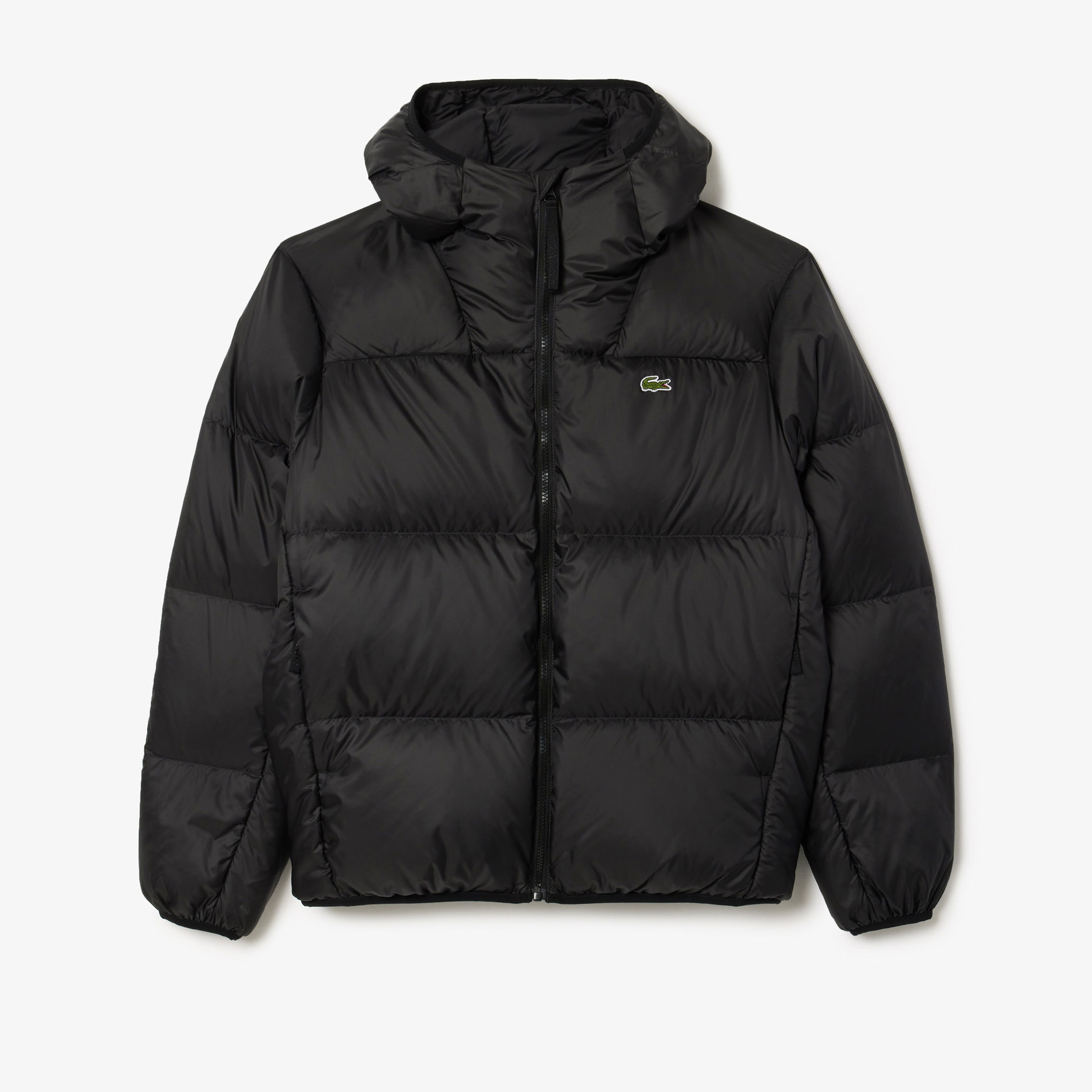 Lacoste Erkek Relaxed Fit Kapüşonlu Siyah Şişme Mont