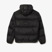 Lacoste Erkek Relaxed Fit Kapüşonlu Siyah Şişme Mont