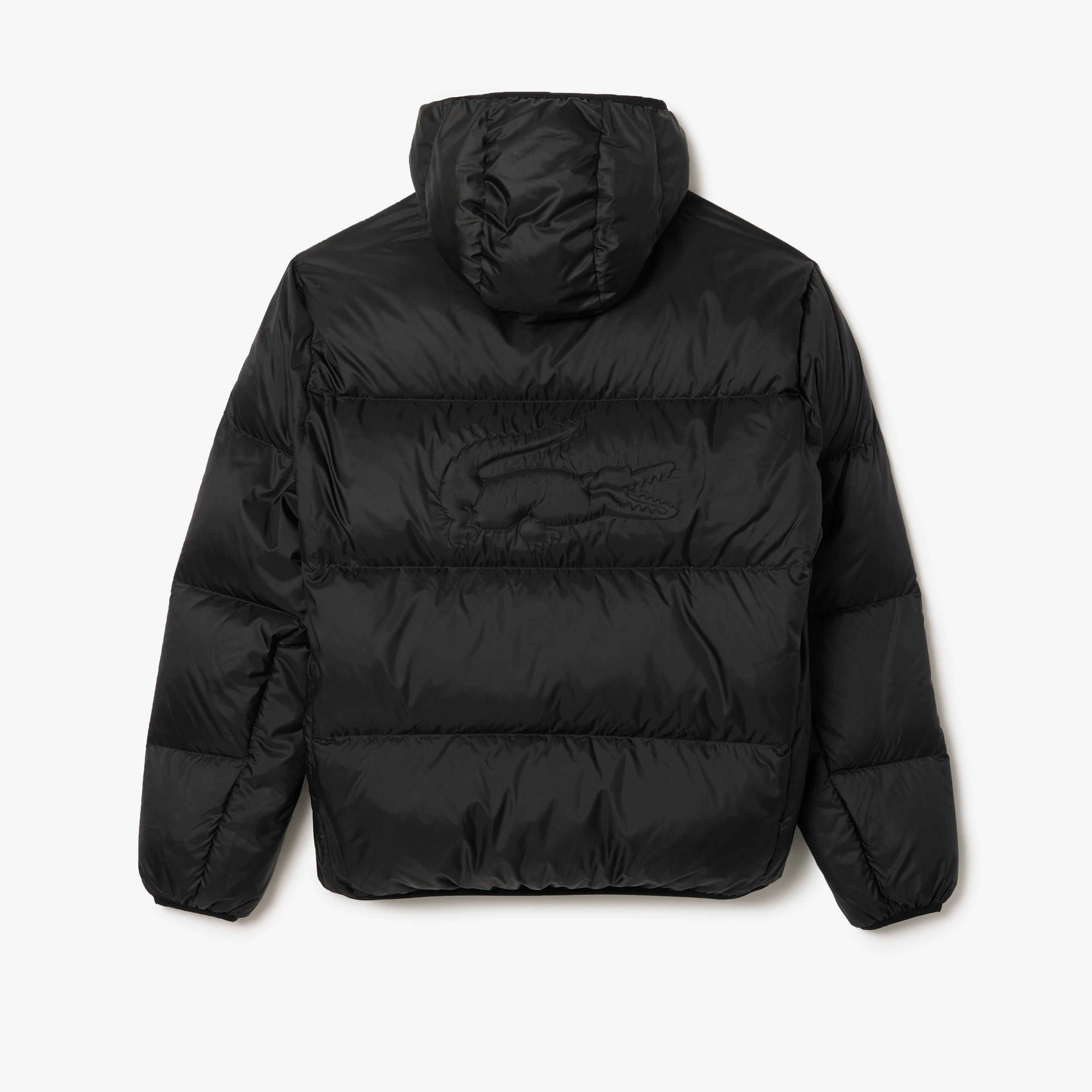 Lacoste Erkek Relaxed Fit Kapüşonlu Siyah Şişme Mont