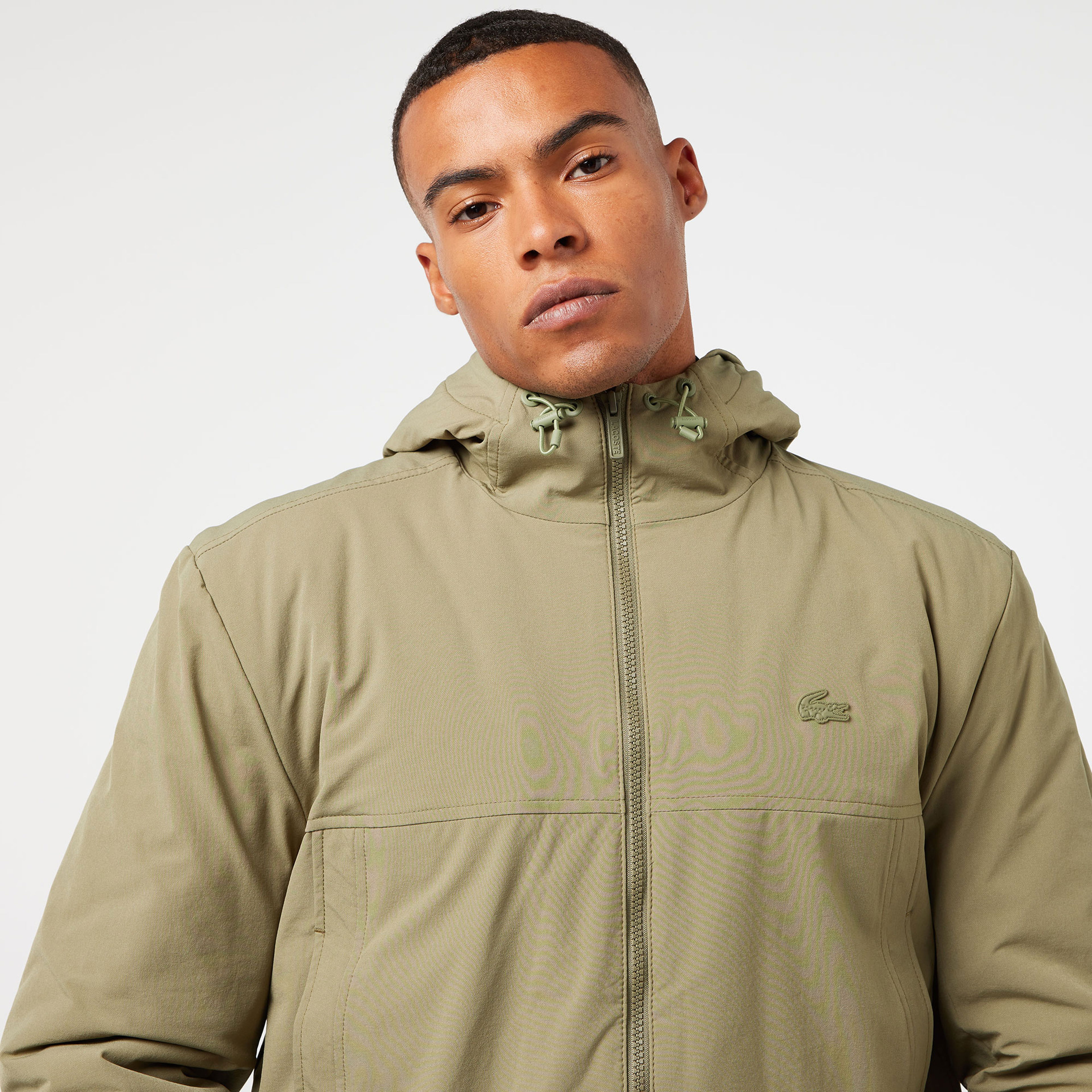 Lacoste Erkek Relaxed Fit Kapüşonlu Yeşil Yağmurluk