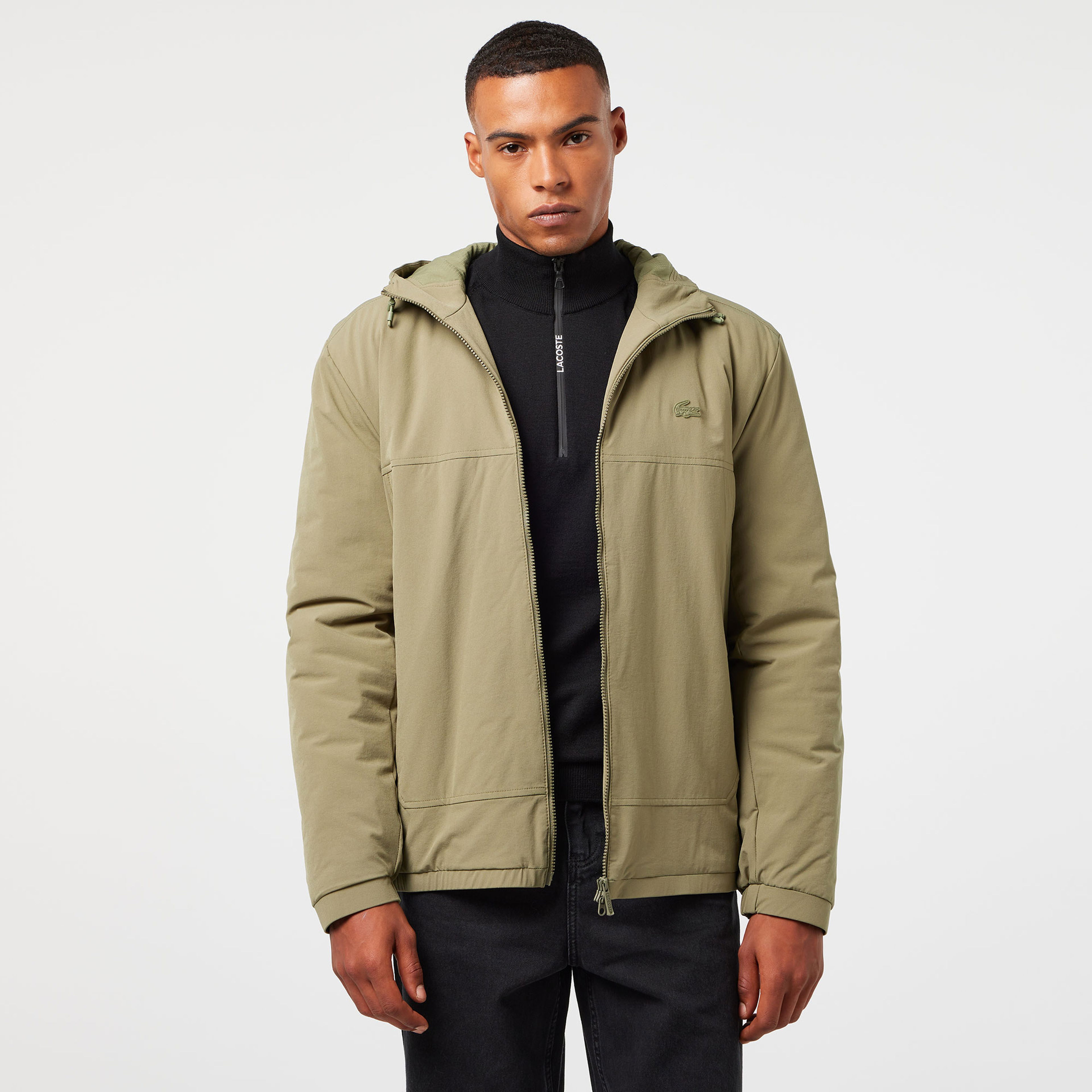Lacoste Erkek Relaxed Fit Kapüşonlu Yeşil Yağmurluk