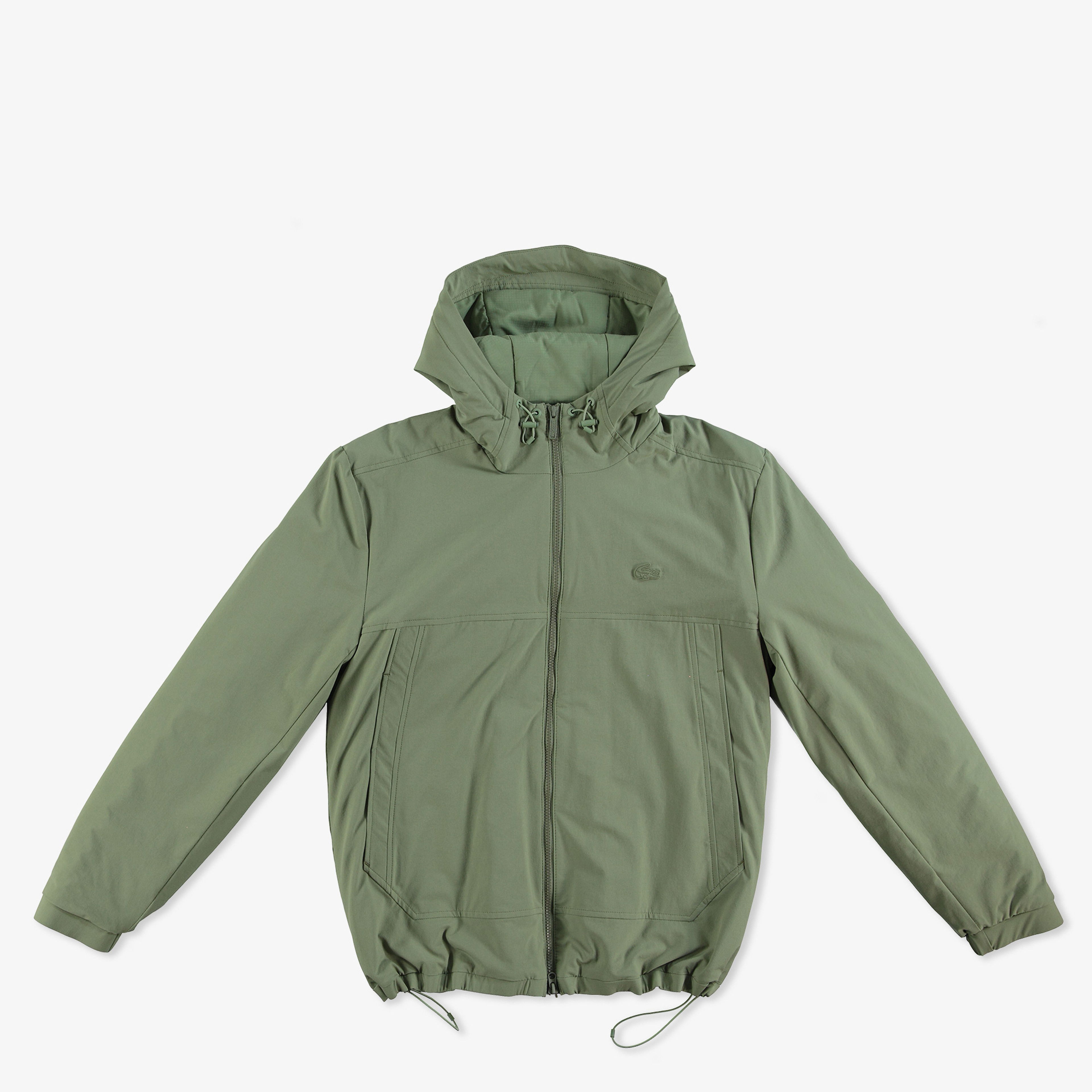 Lacoste Erkek Relaxed Fit Kapüşonlu Yeşil Yağmurluk