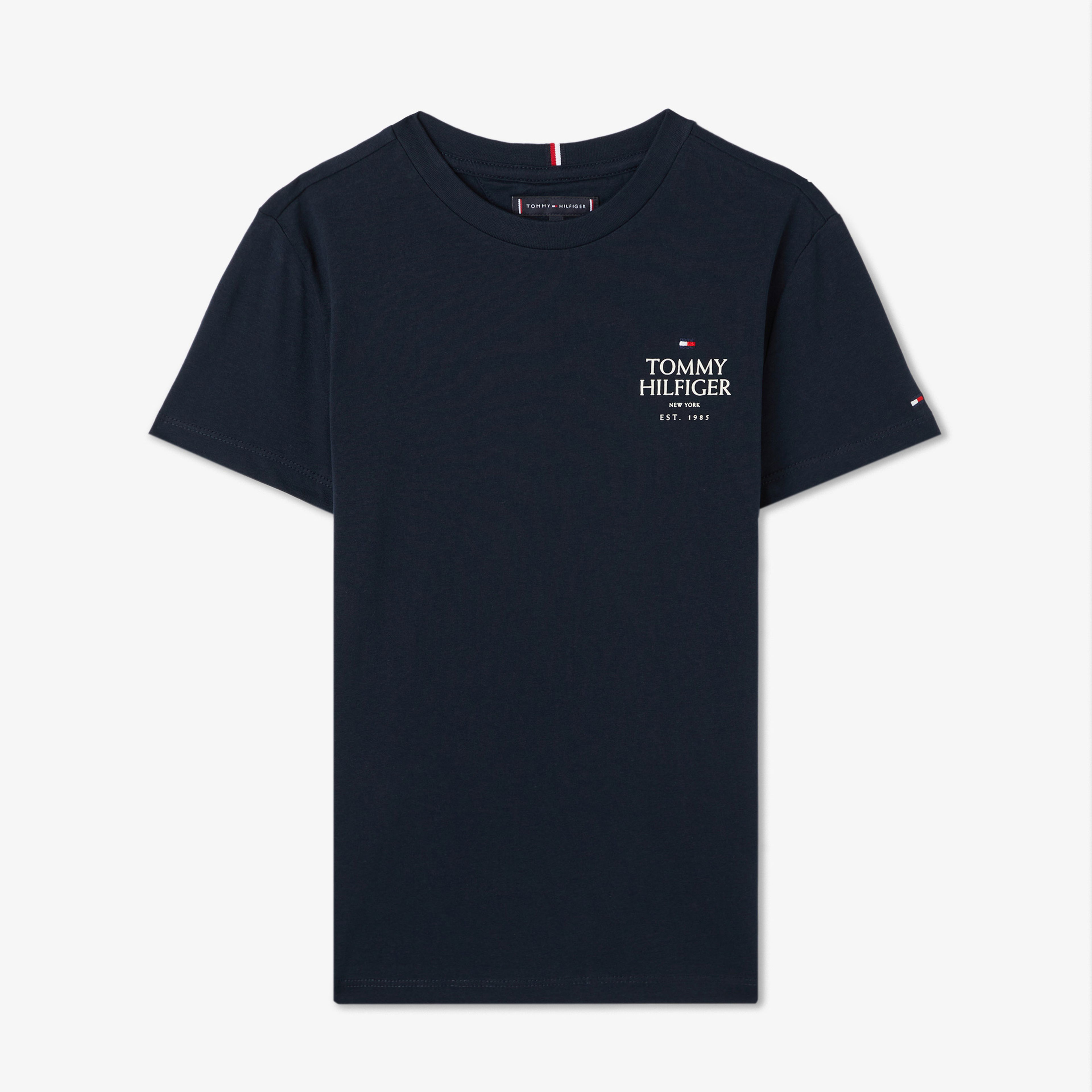 Tommy Hilfiger Logo Puff Print Çocuk Mavi T-Shirt