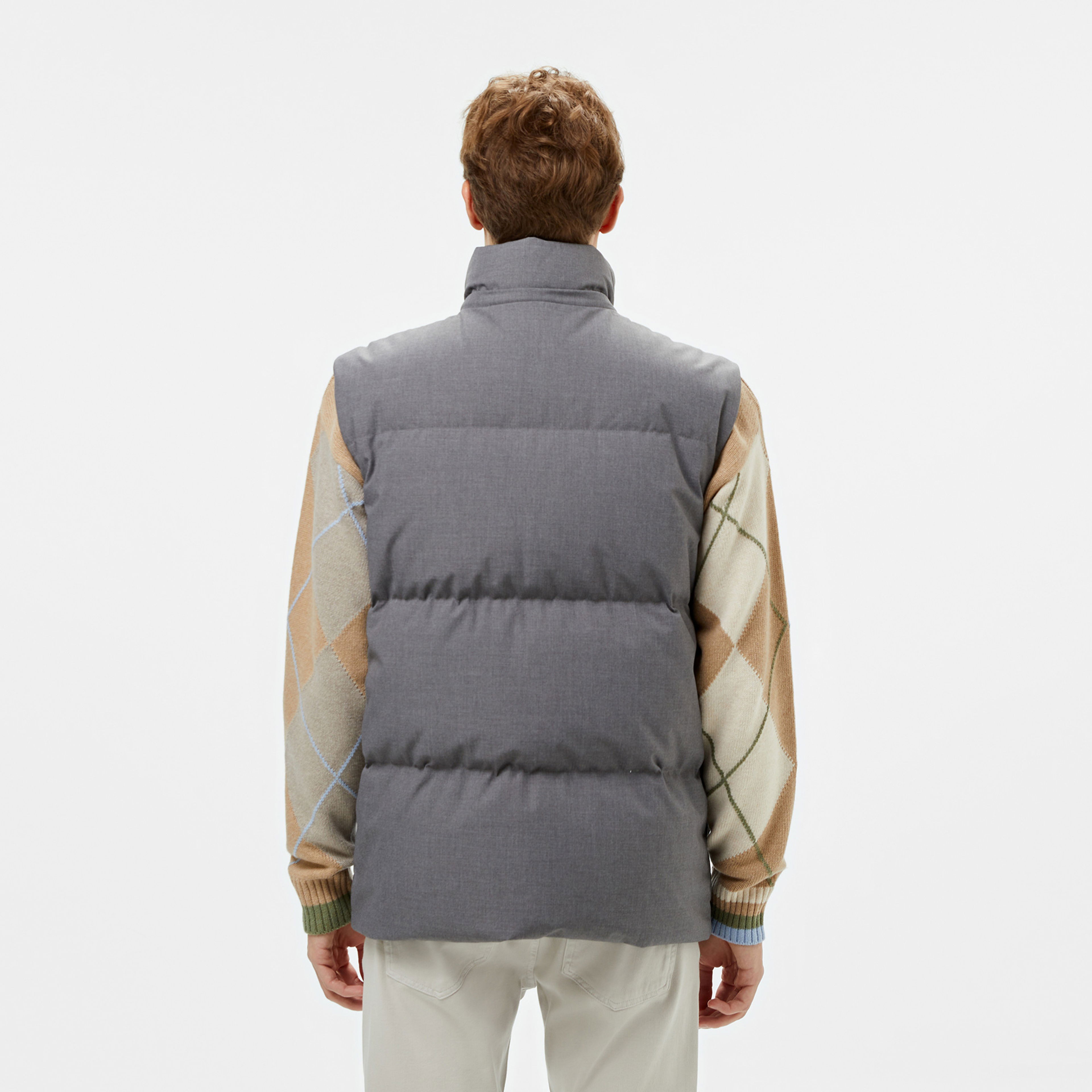 Lacoste Erkek Kapüşonlu Gri Şişme Mont