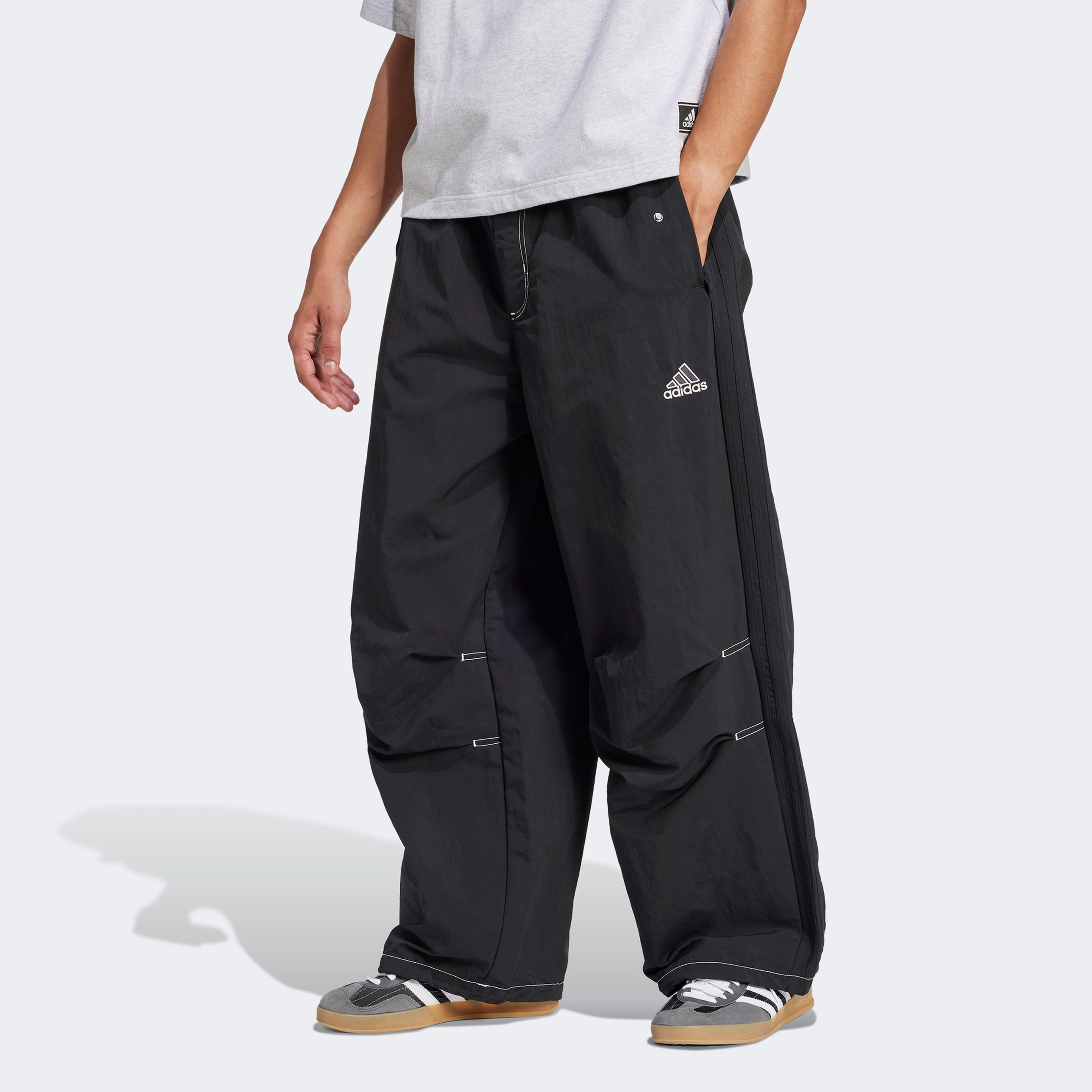 adidas Parachute Erkek Siyah Bol Paça Eşofman Altı