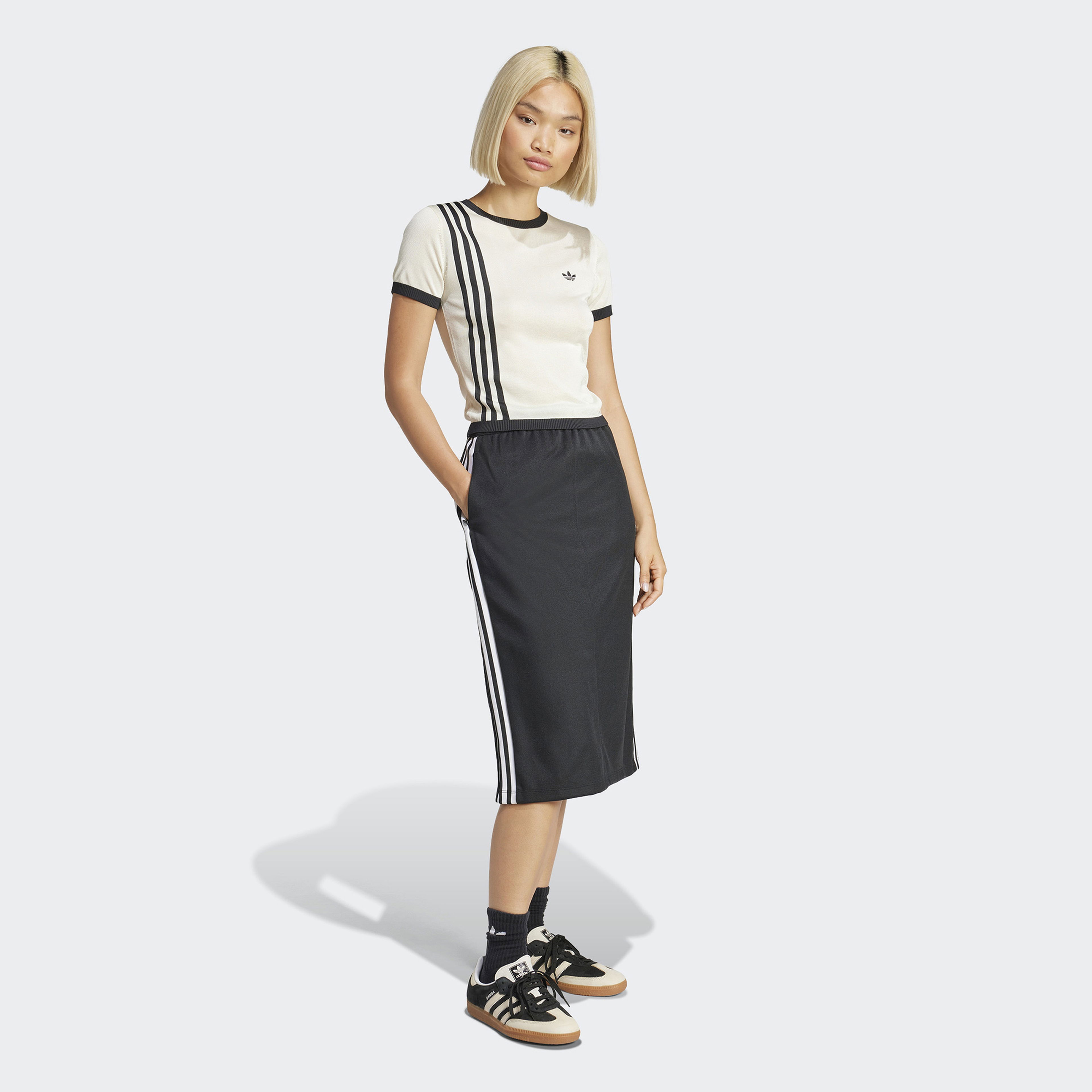 adidas Originals Knıtted 3S Beyaz Kadın T-Shirt