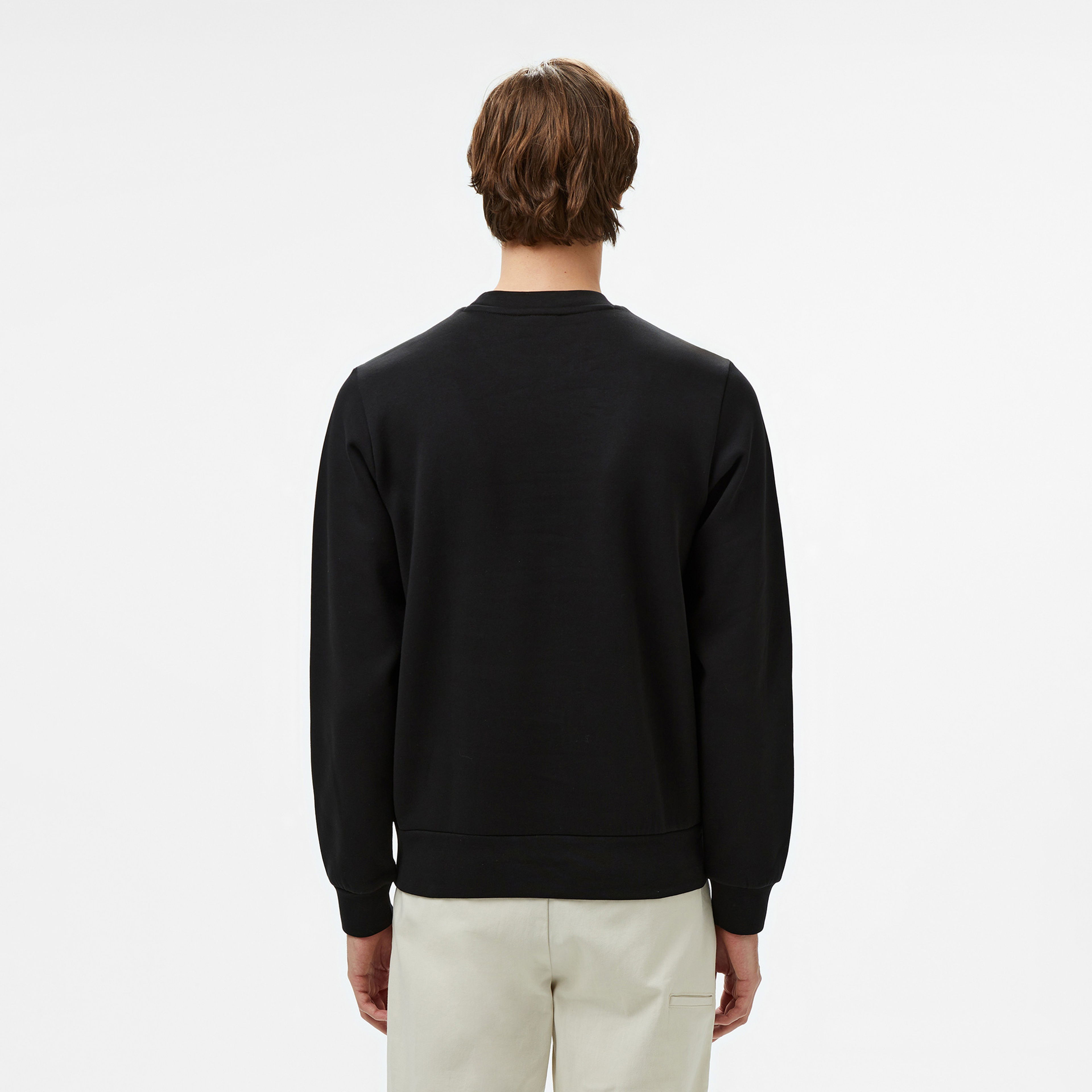 Lacoste Classic Fit Bisiklet Yaka Erkek Siyah Sweatshirt