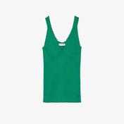 Lacoste Kadın Askılı V Yaka Yeşil Triko