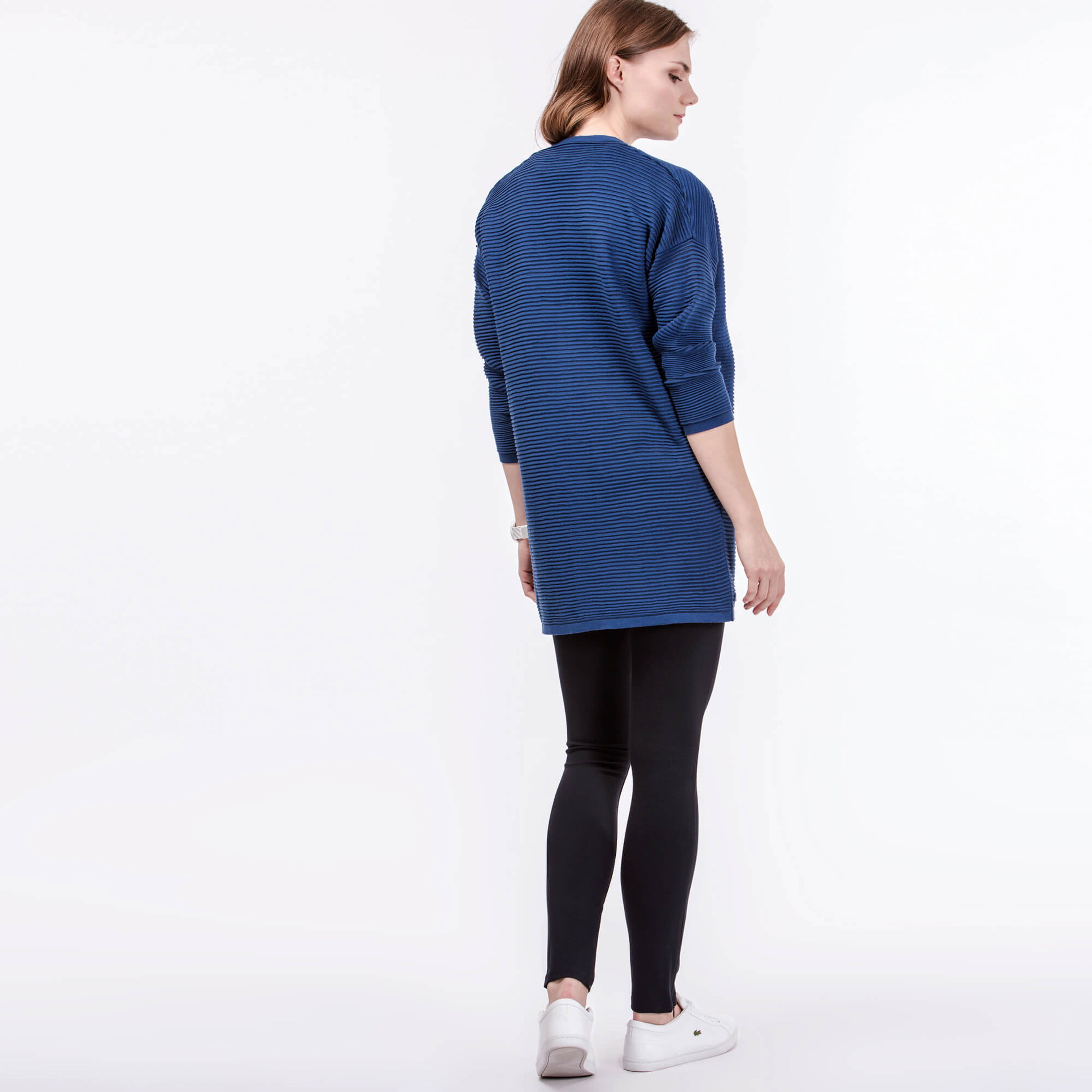 Lacoste Kadın Mavi Triko Hırka