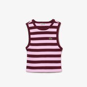 Lacoste Çocuk Kolsuz Bisiklet Yaka Çizgili Pembe T-Shirt