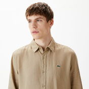 Lacoste Erkek Regular Fit Keten Bej Gömlek