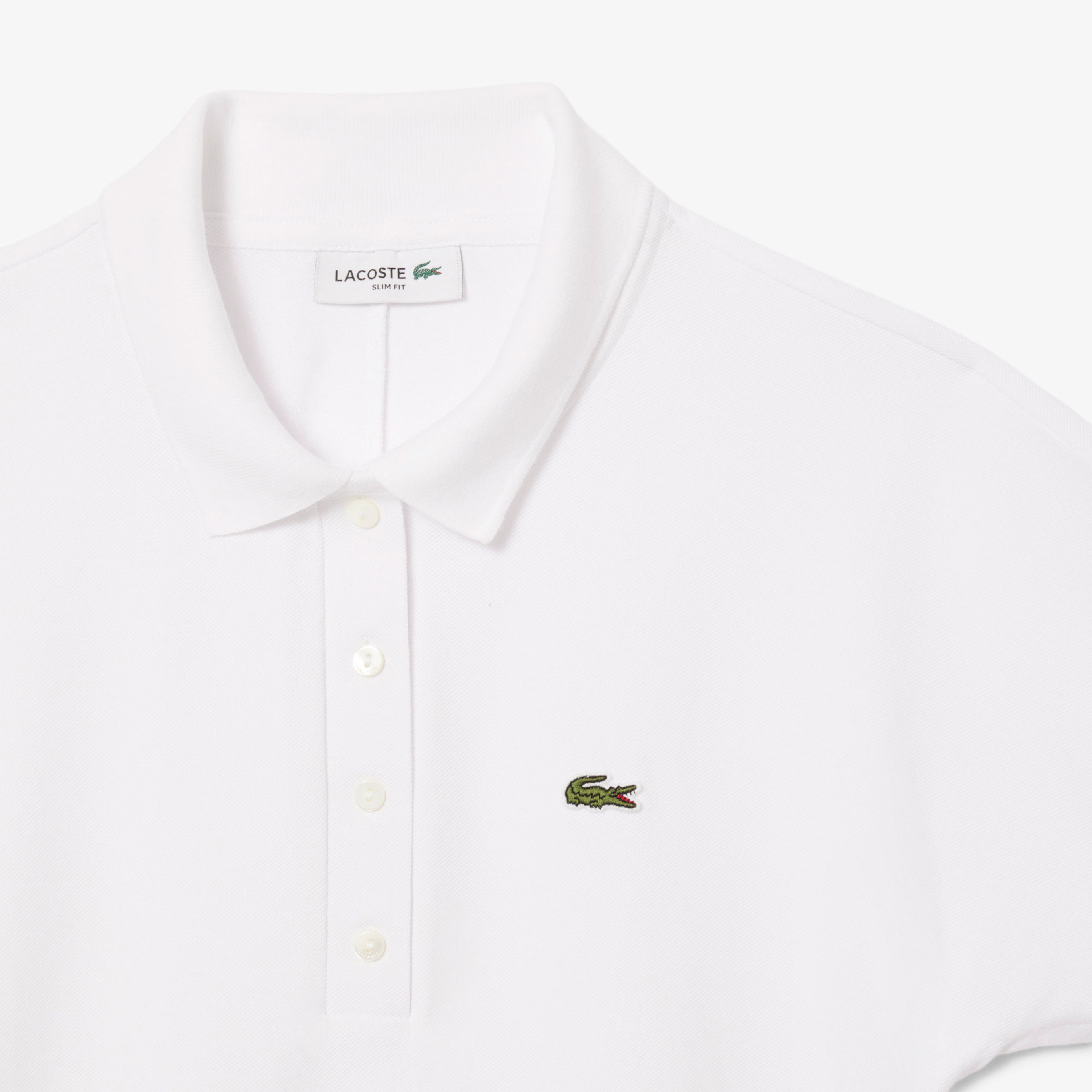 Lacoste Kadın Slim Fit Beyaz Polo