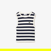 Lacoste Çocuk Kolsuz Bisiklet Yaka Çizgili Beyaz T-Shirt