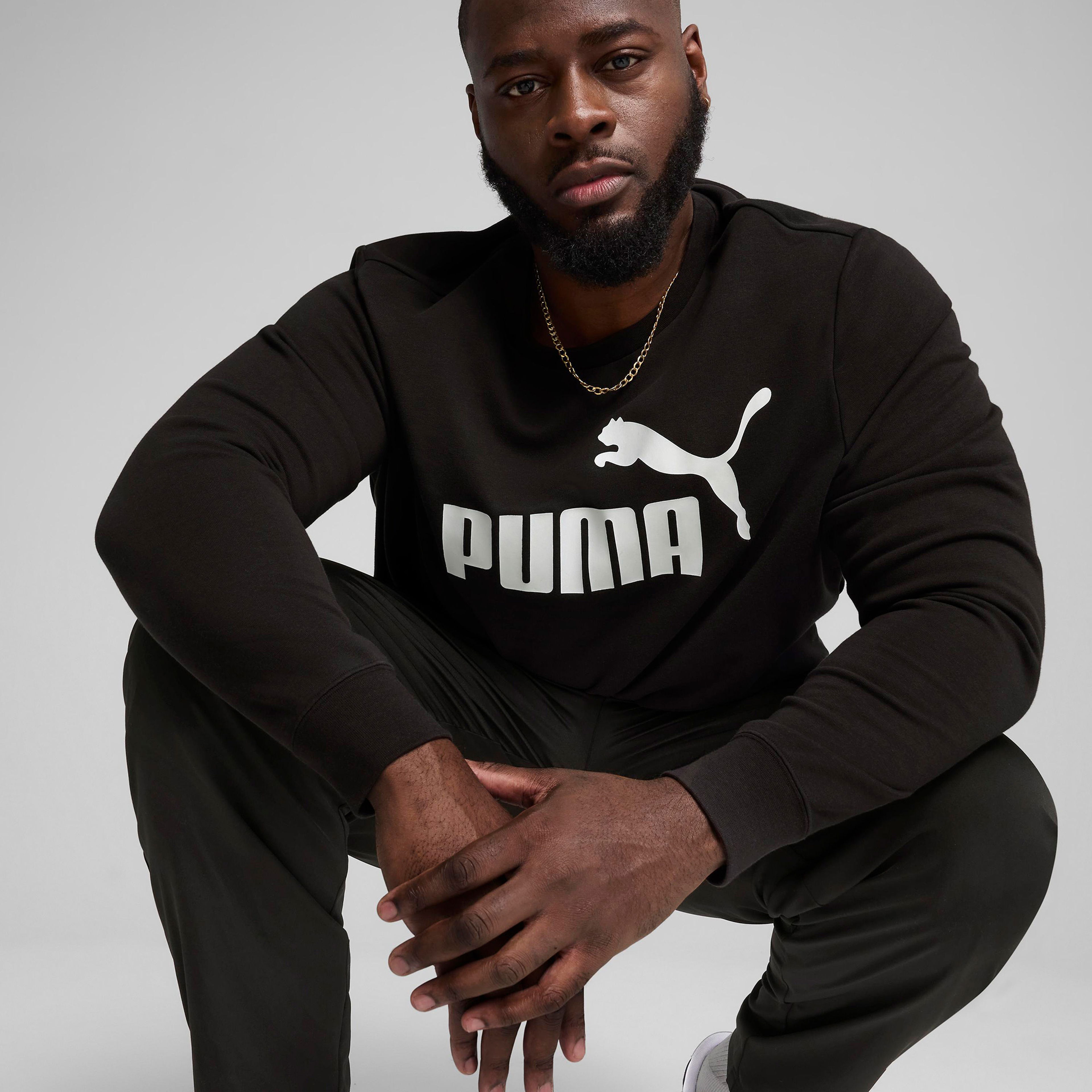 Puma Ess No 1 Logo Crew Erkek Siyah Sweatshirt