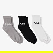 UNITED4 Soket Orta Uzunluk 3Lü Logosuz Erkek Beyaz Çorap