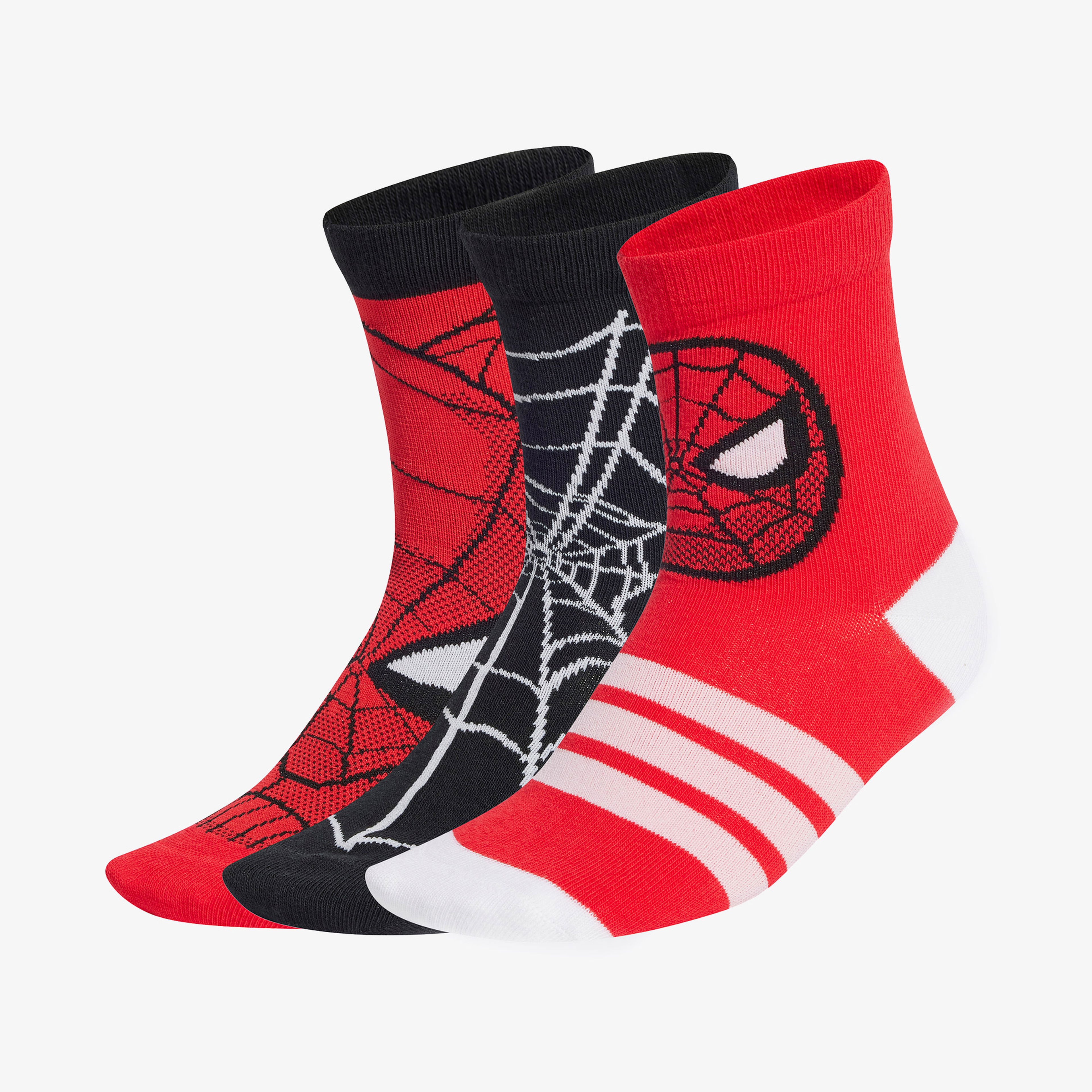 adidas X Marvel Spiderman Çocuk Kırmızı/Siyah 3'lü Çorap