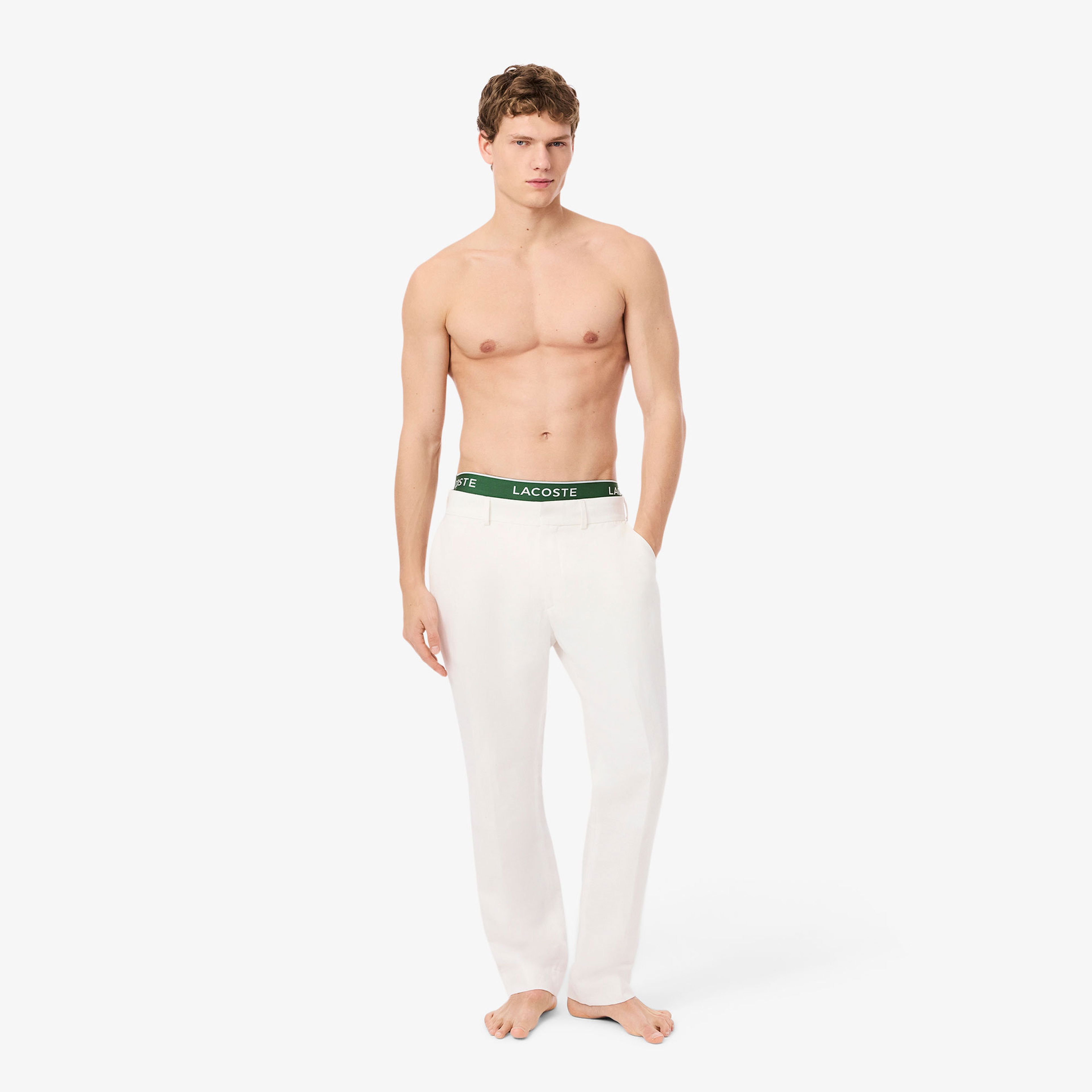 Lacoste Erkek 3'lü Beyaz Boxer