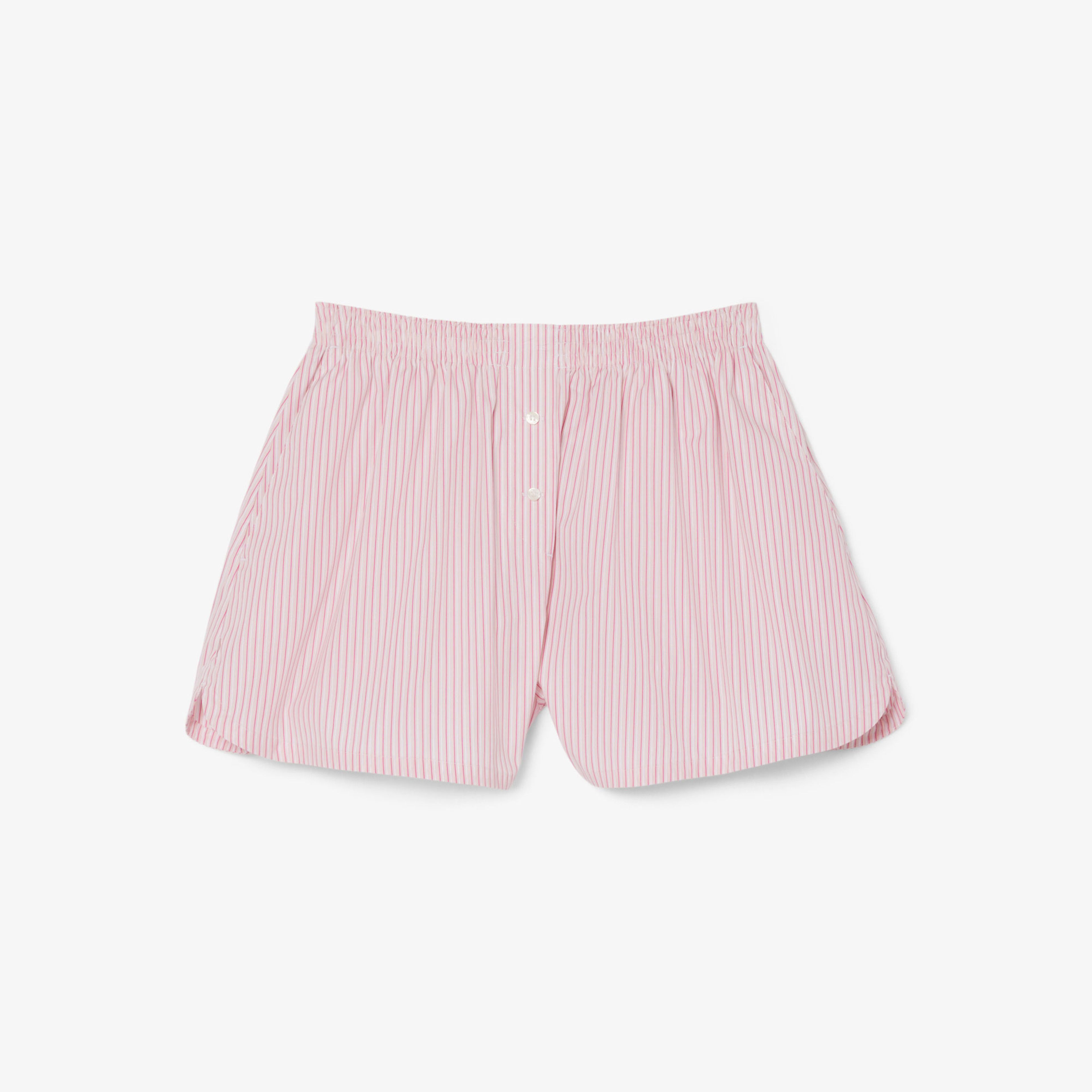 Lacoste Kadın Loose Fit Çizgili Pembe Şort
