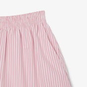 Lacoste Kadın Loose Fit Çizgili Pembe Şort