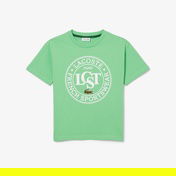 Lacoste Çocuk Bisiklet Yaka Baskılı Yeşil T-Shirt