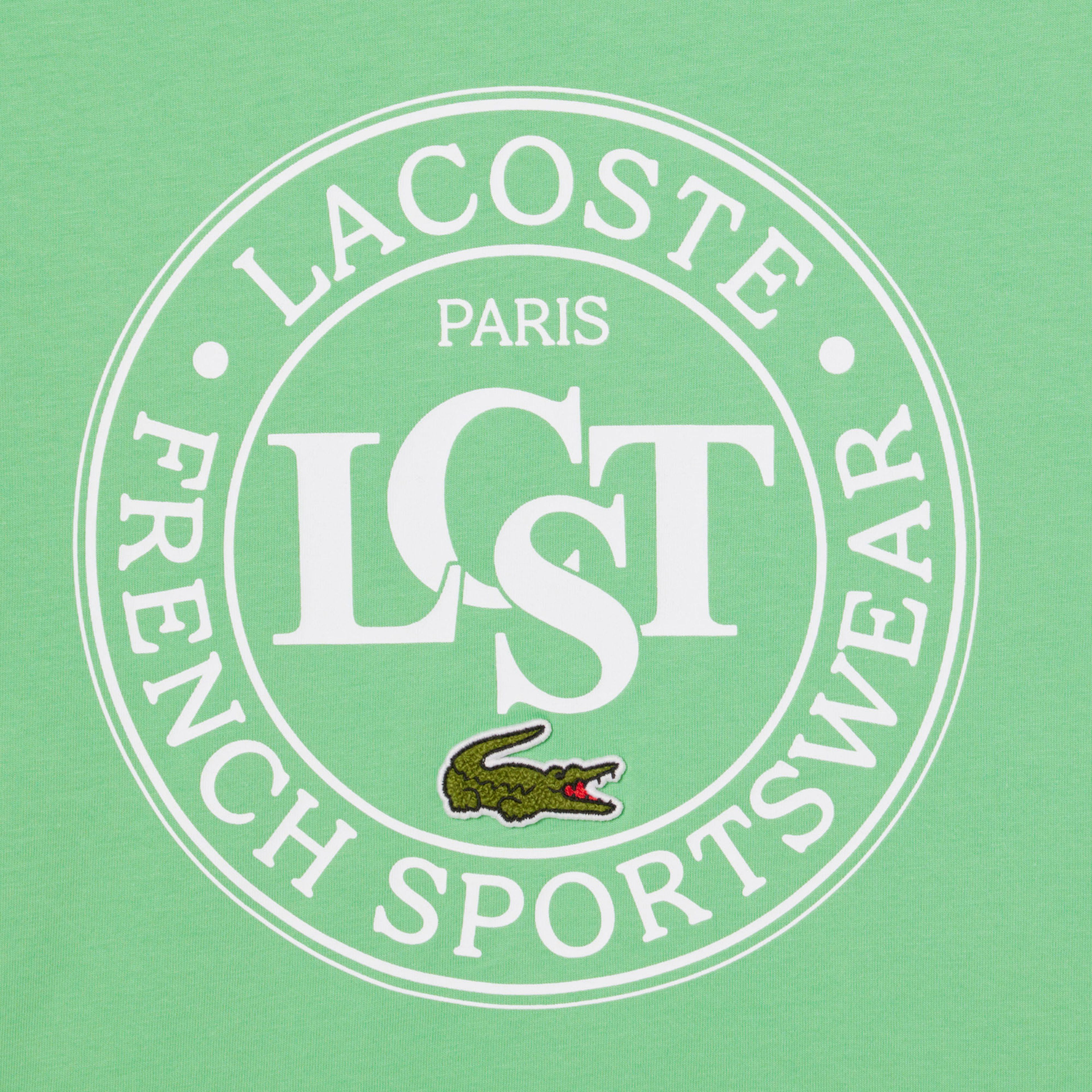 Lacoste Çocuk Bisiklet Yaka Baskılı Yeşil T-Shirt