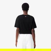 Lacoste Kadın Bisiklet Yaka Siyah T-Shirt