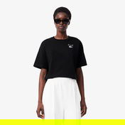 Lacoste Kadın Bisiklet Yaka Siyah T-Shirt