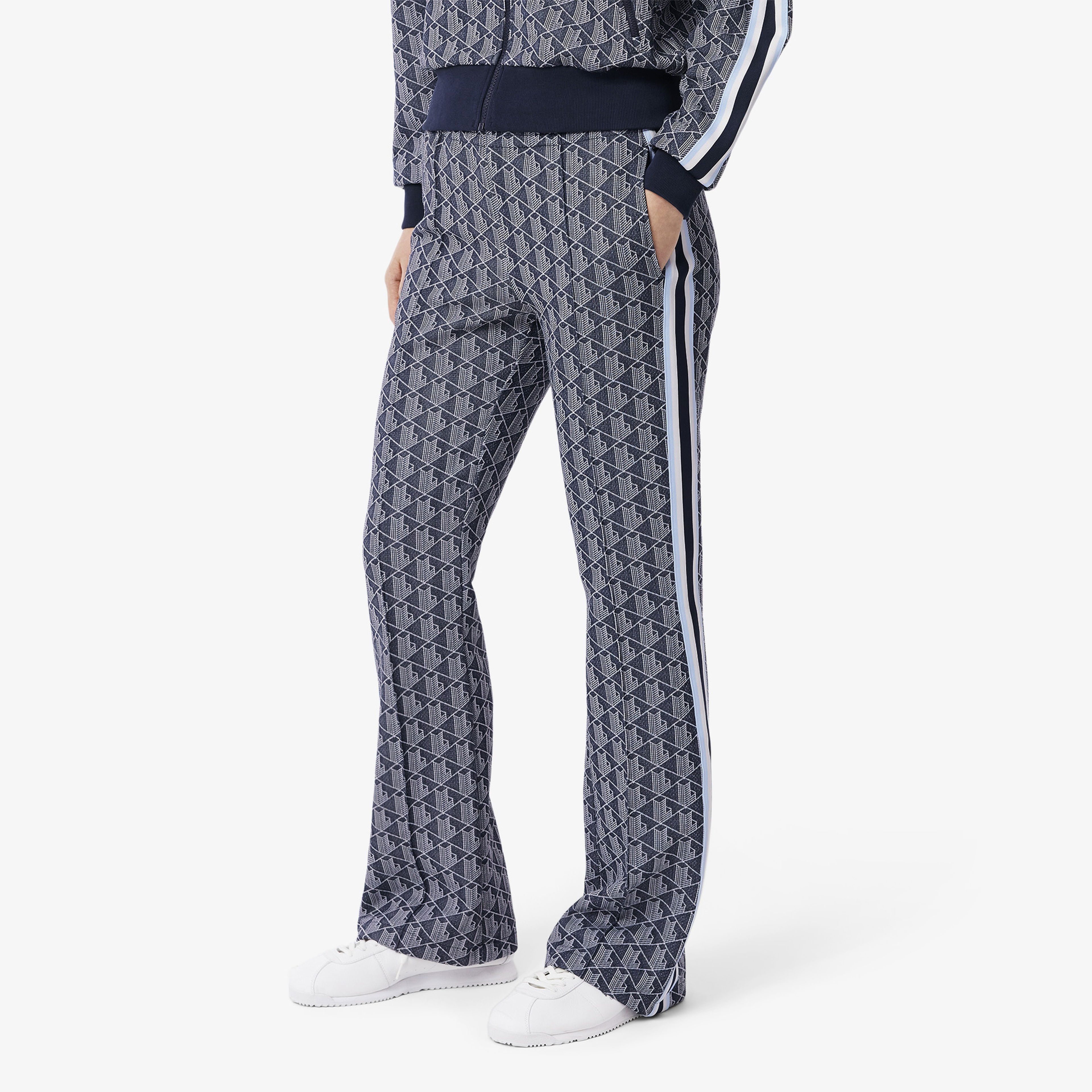 Lacoste Flare Fit Monogram Kadın Lacivert Eşofman Altı