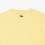 Lacoste Unisex Bisiklet Yaka Baskılı Sarı T-Shirt