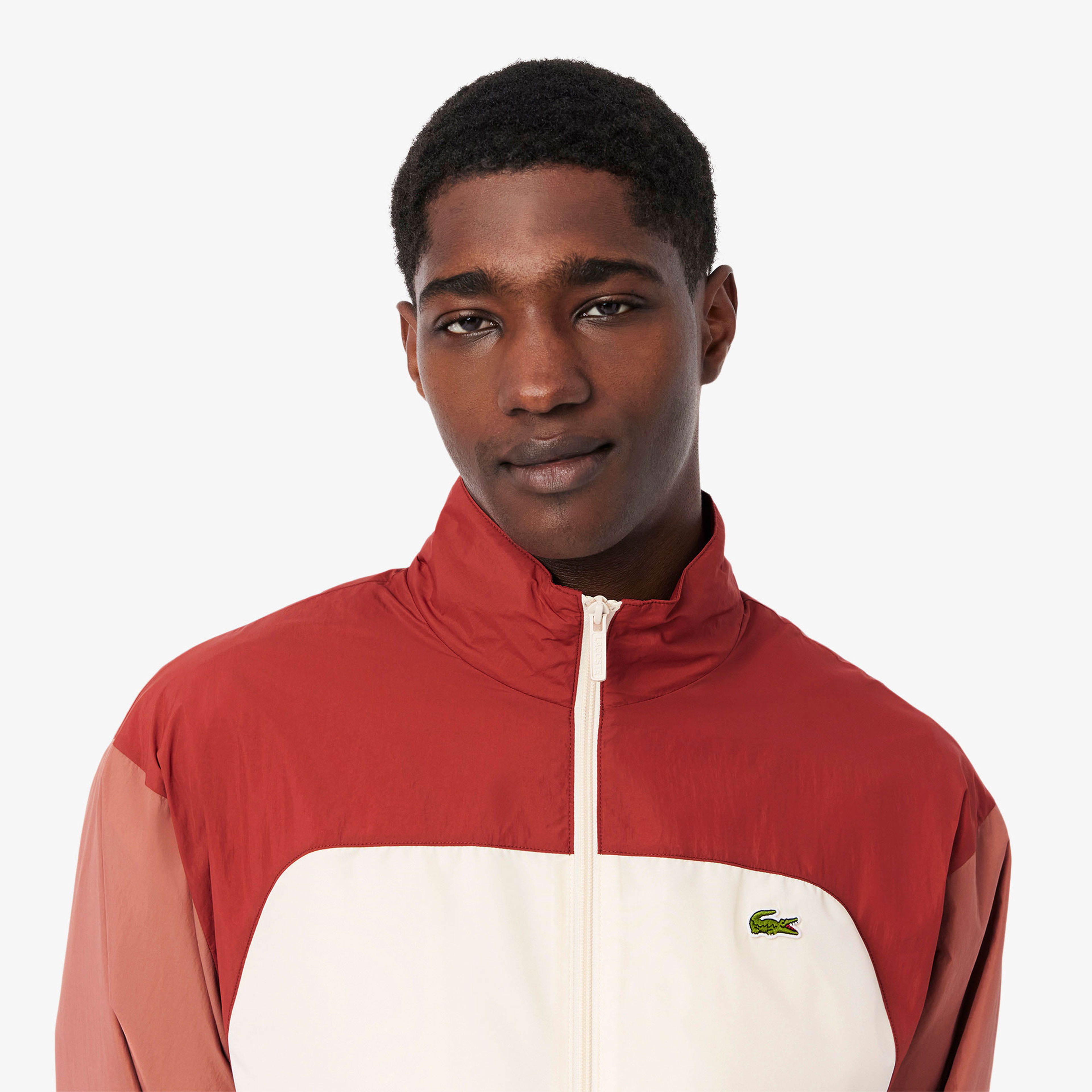 Lacoste Erkek Dik Yaka Renk Bloklu Bordo Ceket