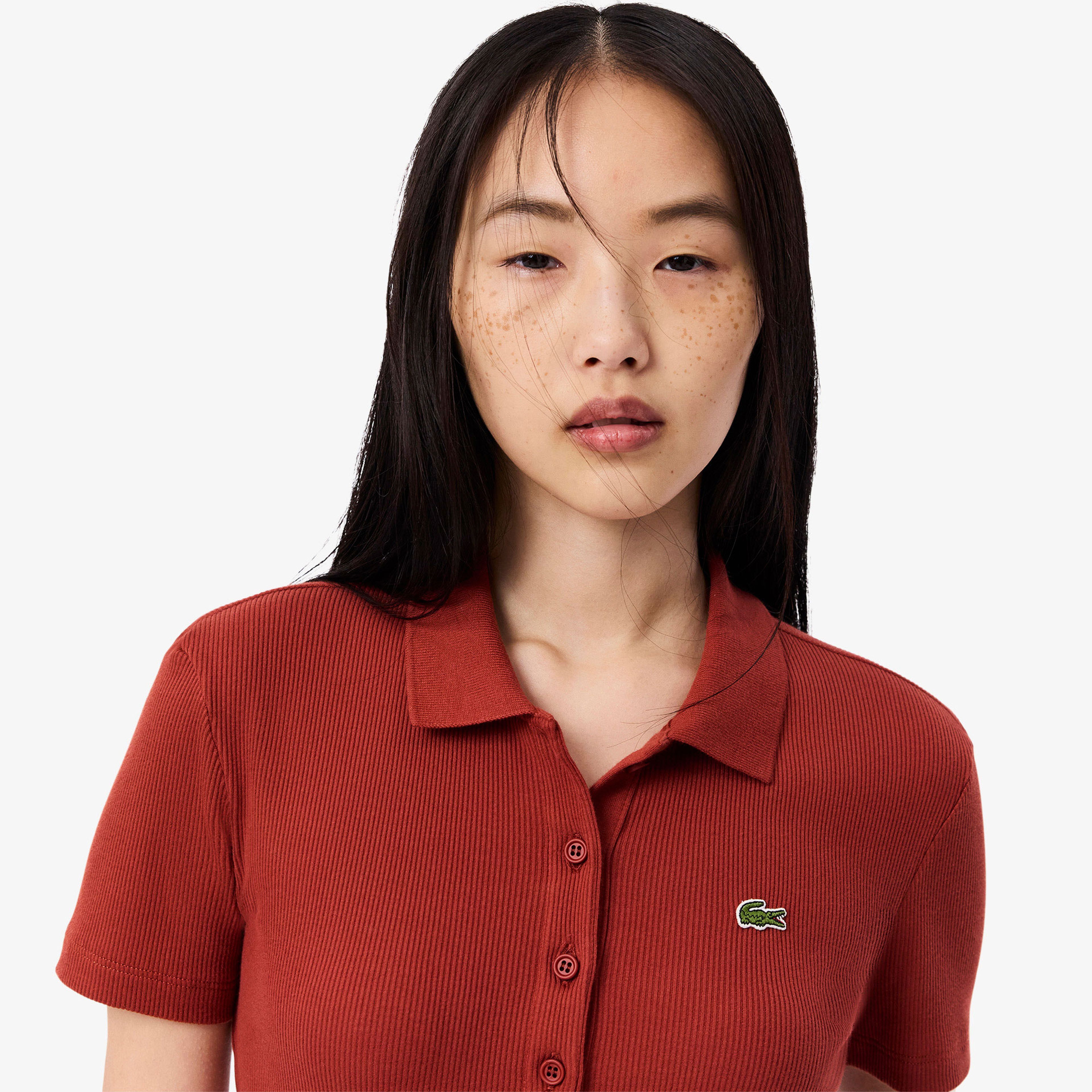 Lacoste L.12.D Kadın Slim Fit Organik Pamuk Kırmızı Polo
