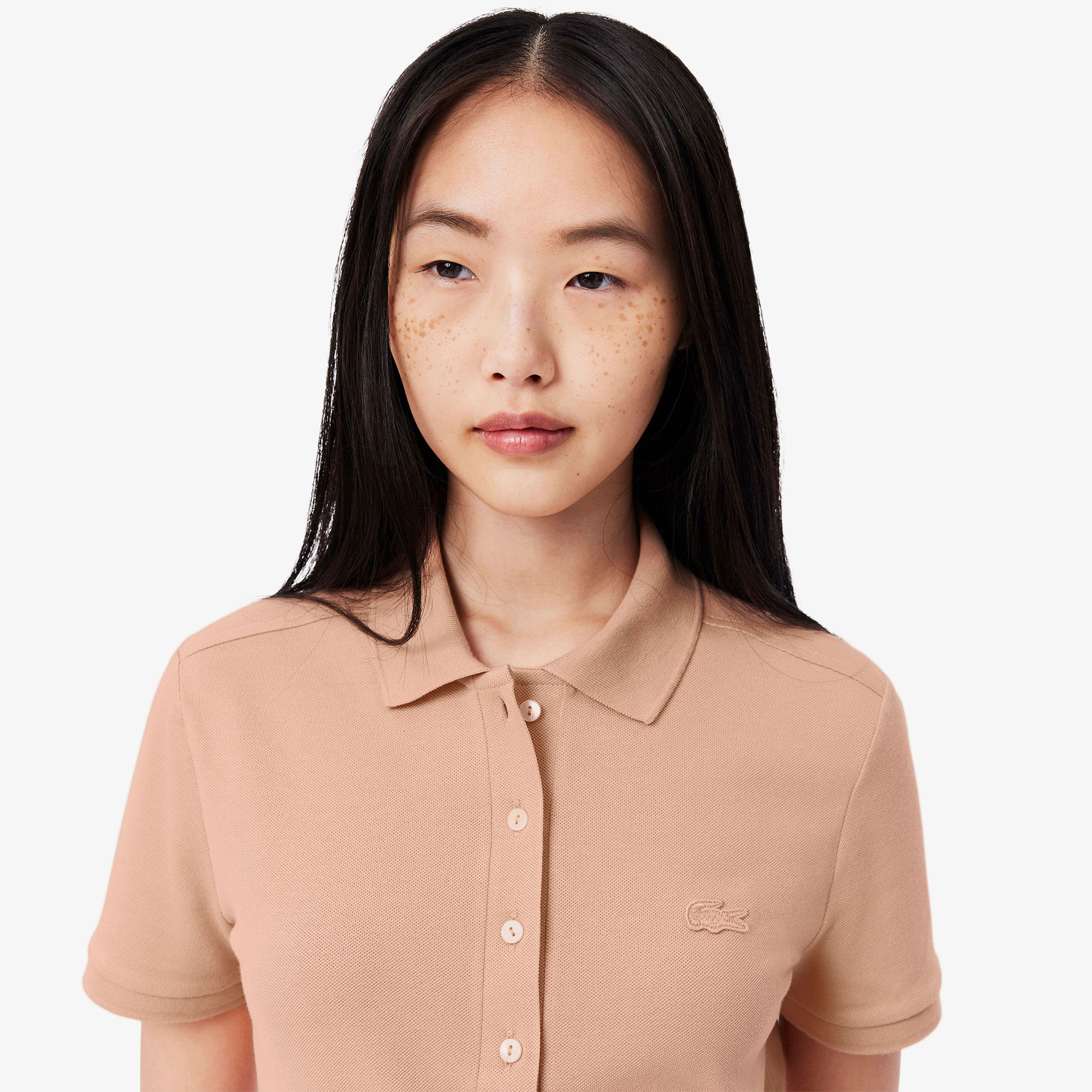 Lacoste L.12.D Kadın Slim Fit Kahverengi Polo