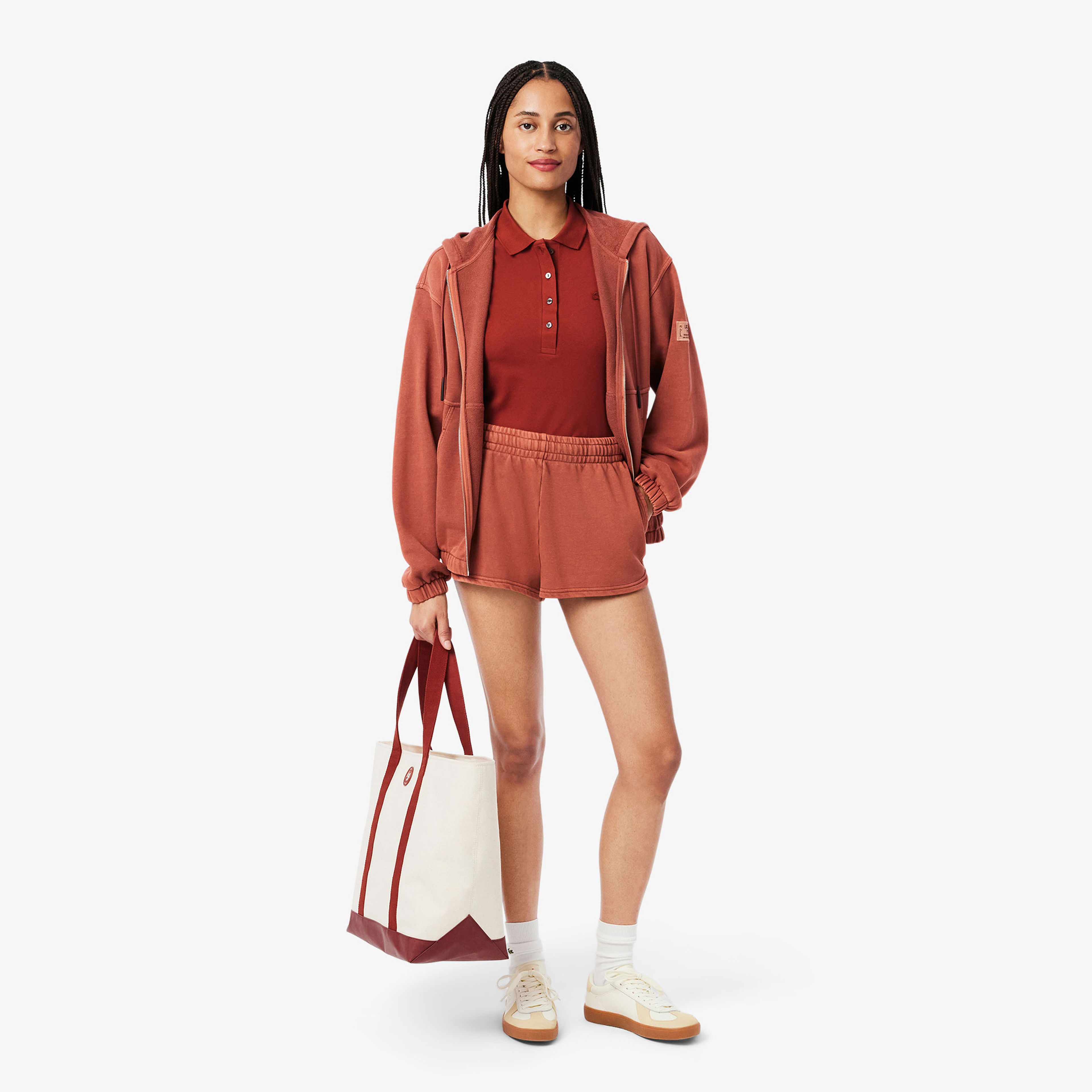Lacoste L.12.D Kadın Slim Fit Bordo Polo
