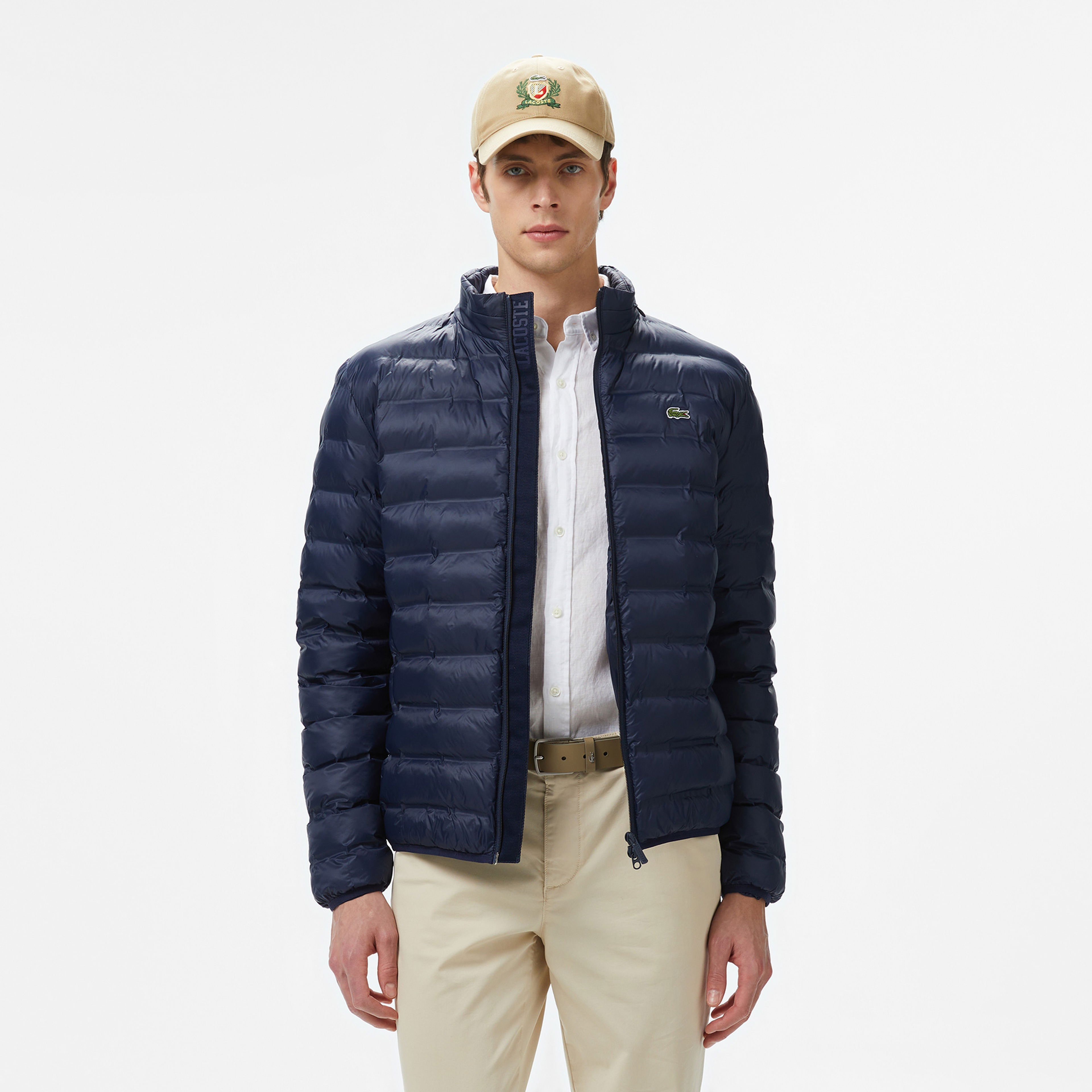 Lacoste Erkek Kapüşonlu Lacivert Mont