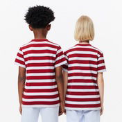 Lacoste Çocuk Bisiklet Yaka Çizgili Kırmızı T-Shirt