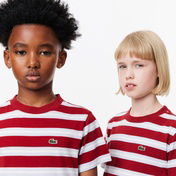 Lacoste Çocuk Bisiklet Yaka Çizgili Kırmızı T-Shirt