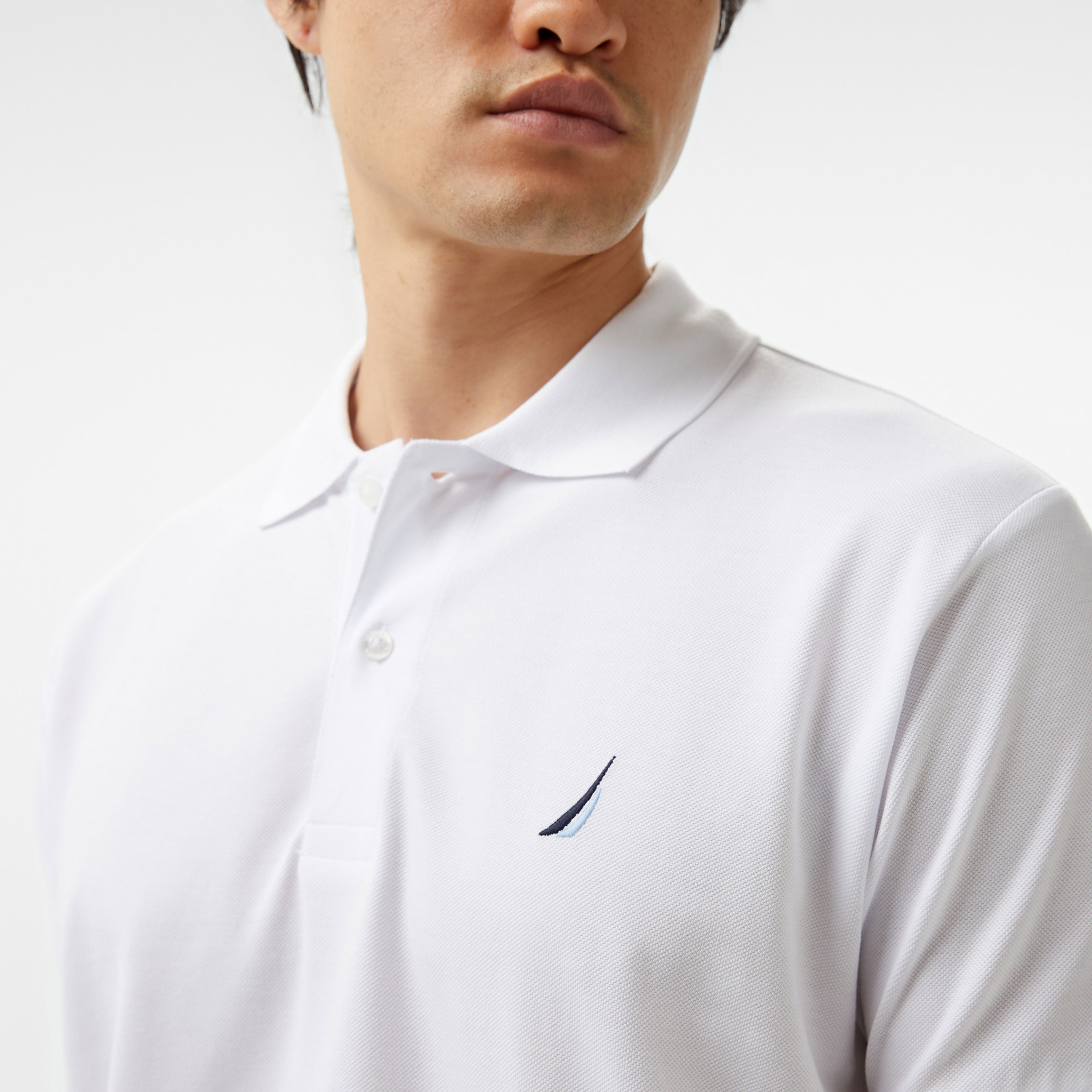 Nautica Erkek Beyaz Classic Fit Kısa Kollu Polo Yaka T-Shirt
