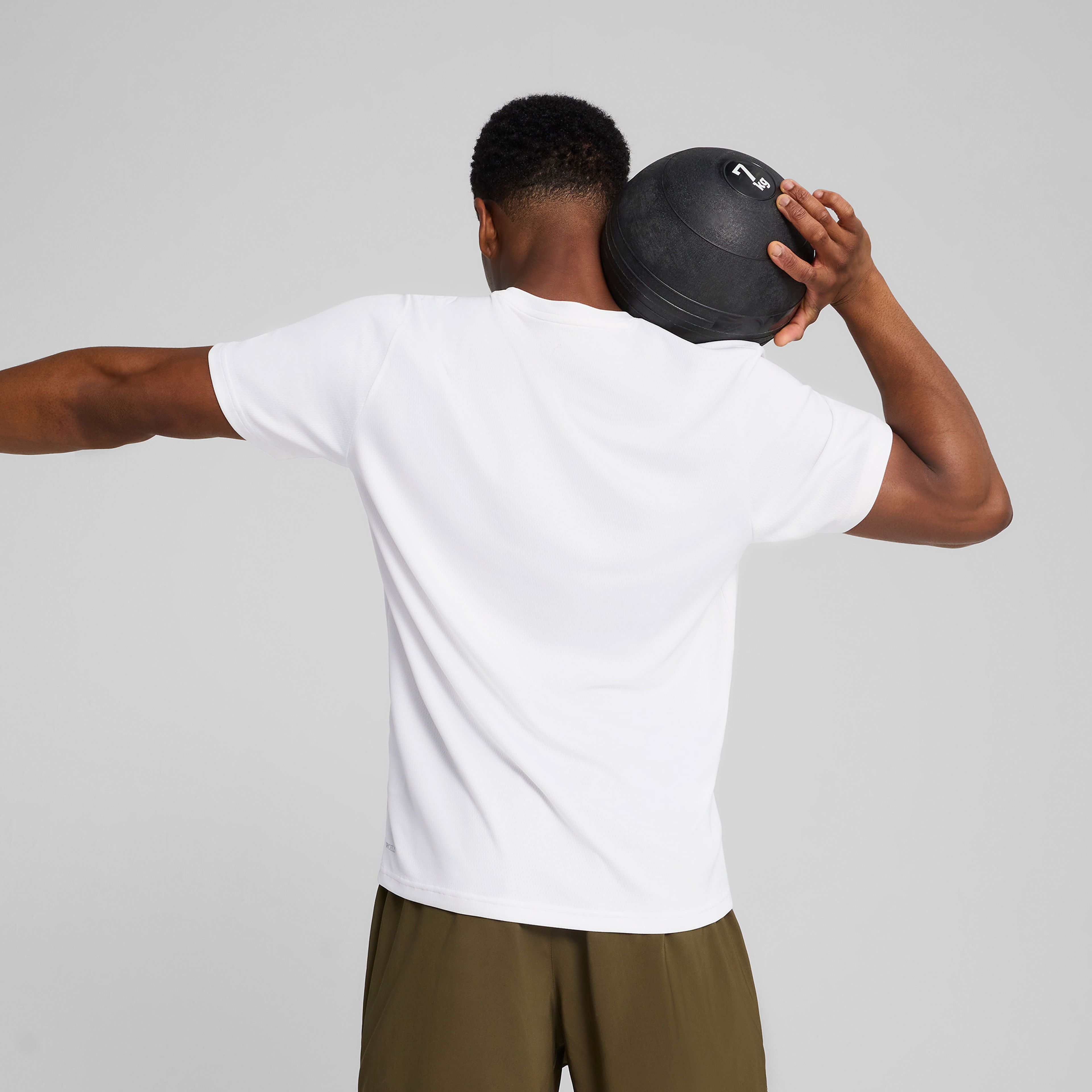 Puma Tad Ess Poly Texture Erkek Beyaz Antrenman T-Shirtü