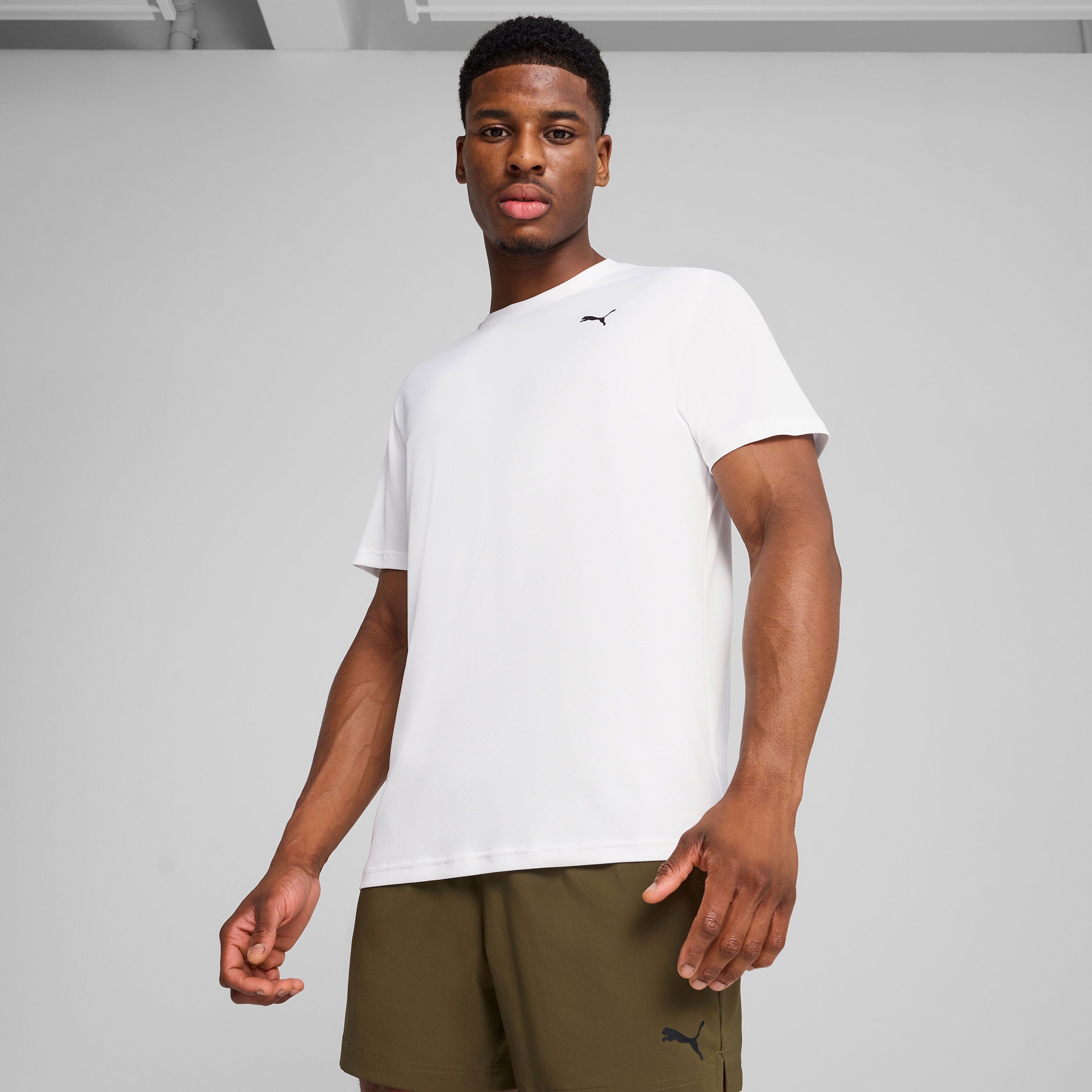 Puma Tad Ess Poly Texture Erkek Beyaz Antrenman T-Shirtü