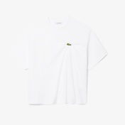 Lacoste Kadın Oversize Fit Bisiklet Yaka Beyaz T-Shirt