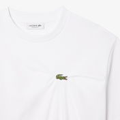 Lacoste Kadın Oversize Fit Bisiklet Yaka Beyaz T-Shirt