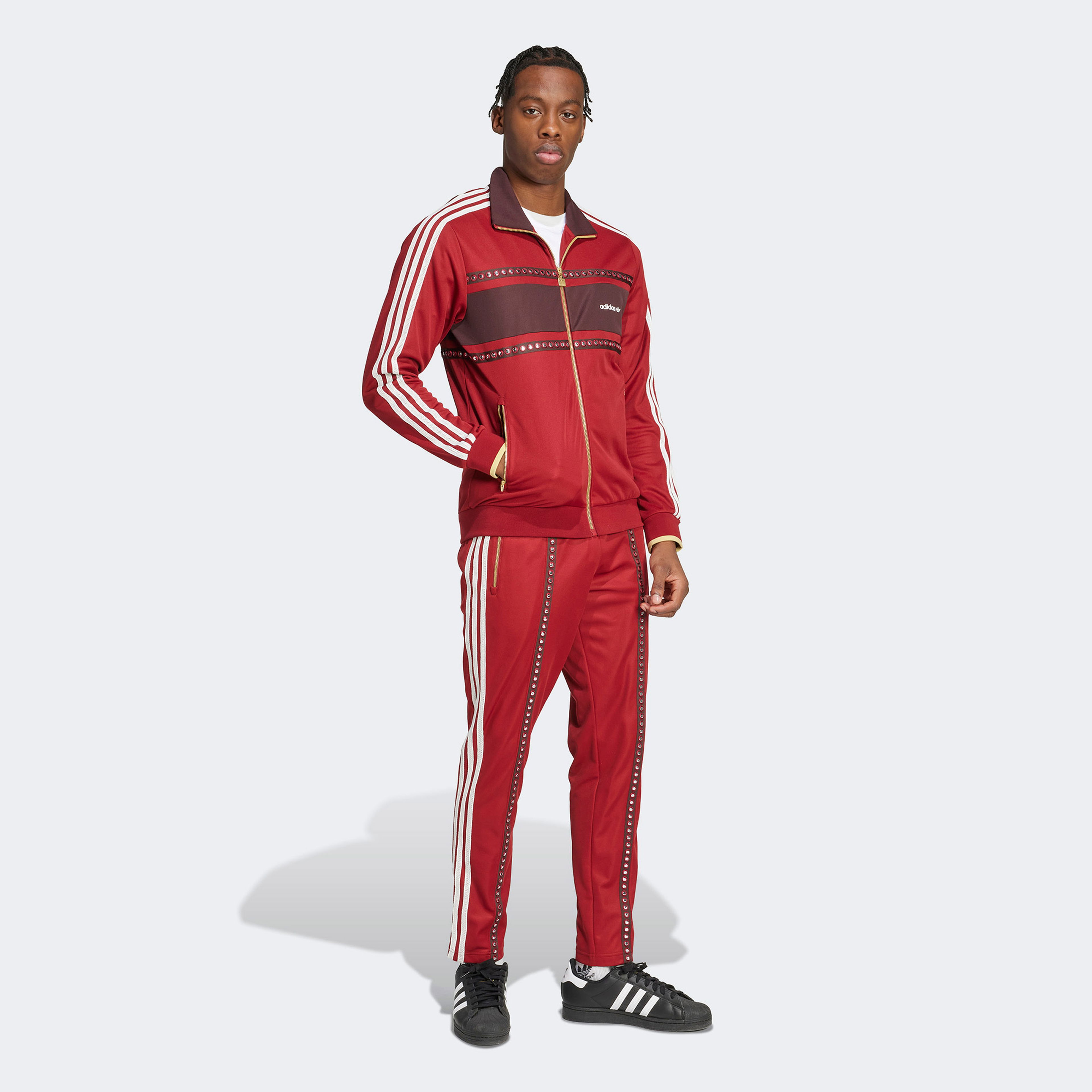adidas Retro Sport Cricket Inspired Erkek Kırmızı Eşofman Üstü